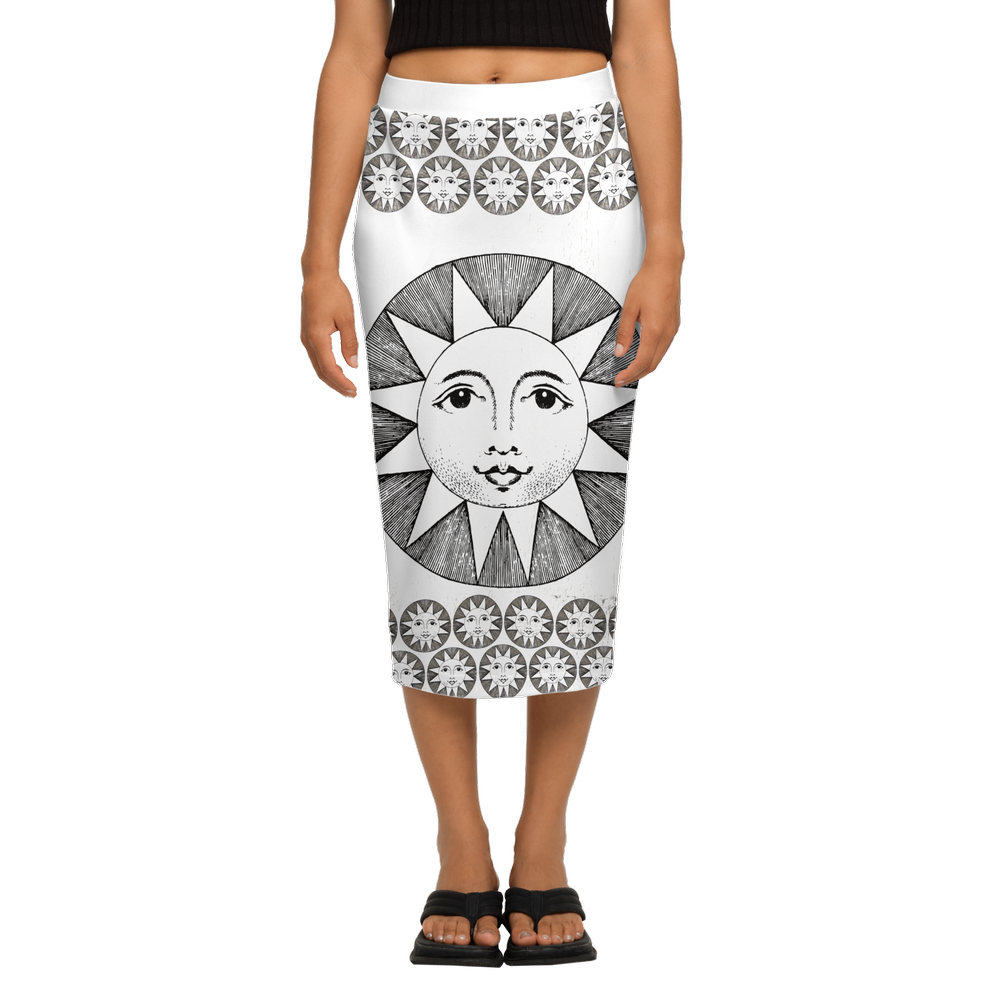 Women's Back Split Pencil Skirt-Heavy Knit