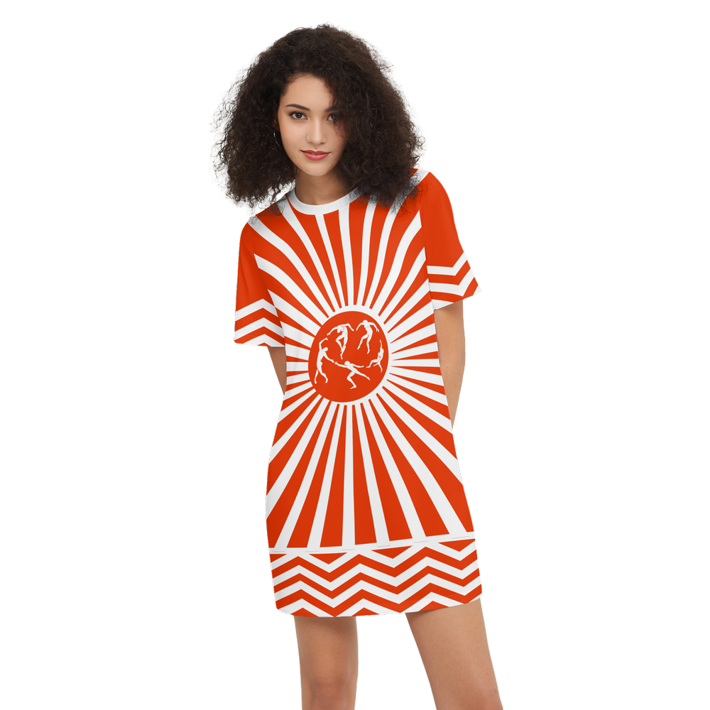 Solstice ethnic Women's Short-Sleeve T-Shirt Dress-Heavyweight 225g R