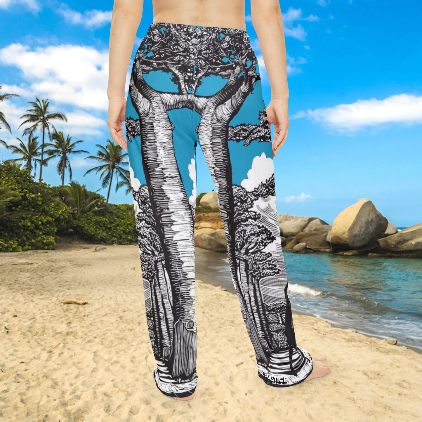 Women's BAOBAB turquoise Pajama Pants (AOP)