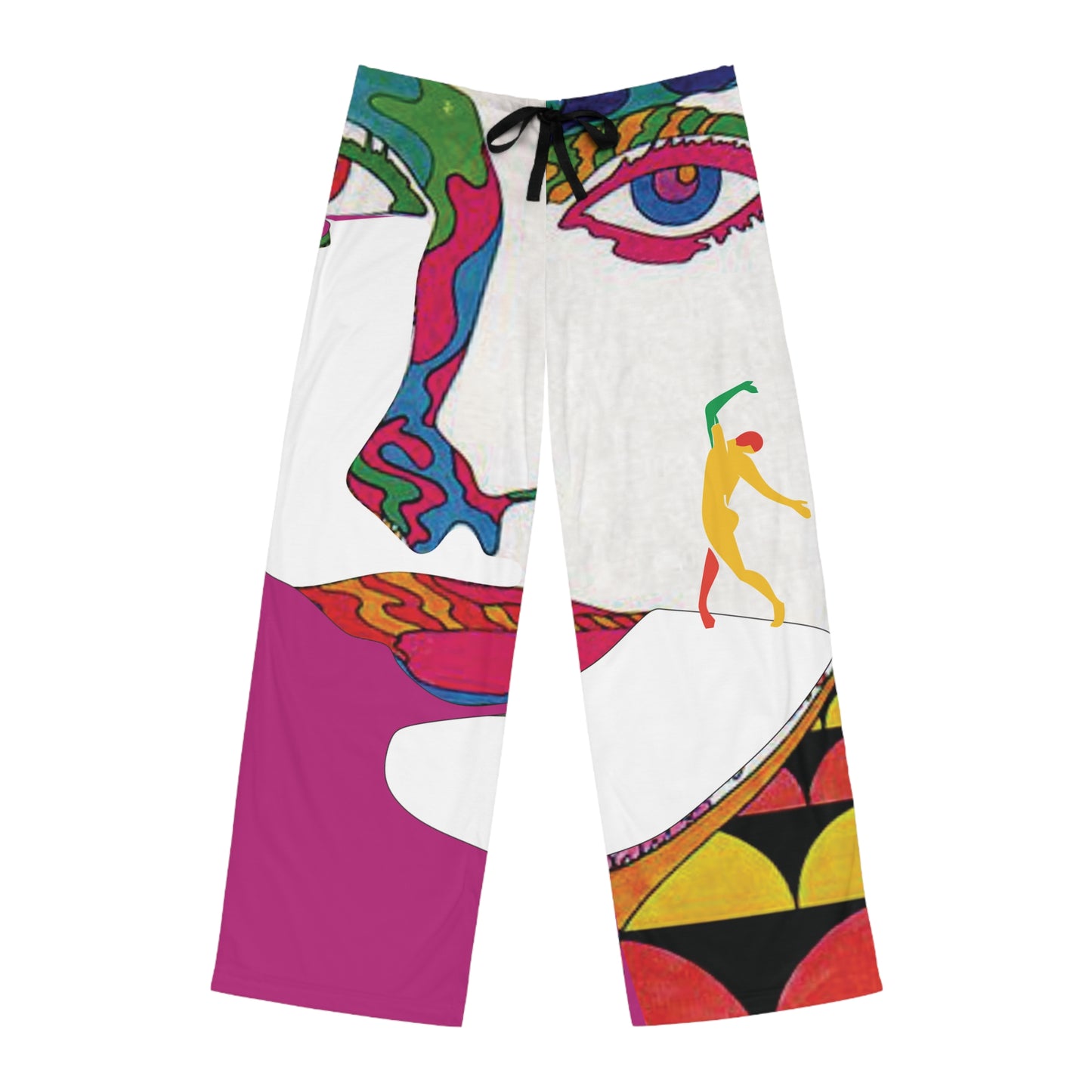 SOLSTICE Psychedelic dark pink withe Men's Pajama Pants (AOP)