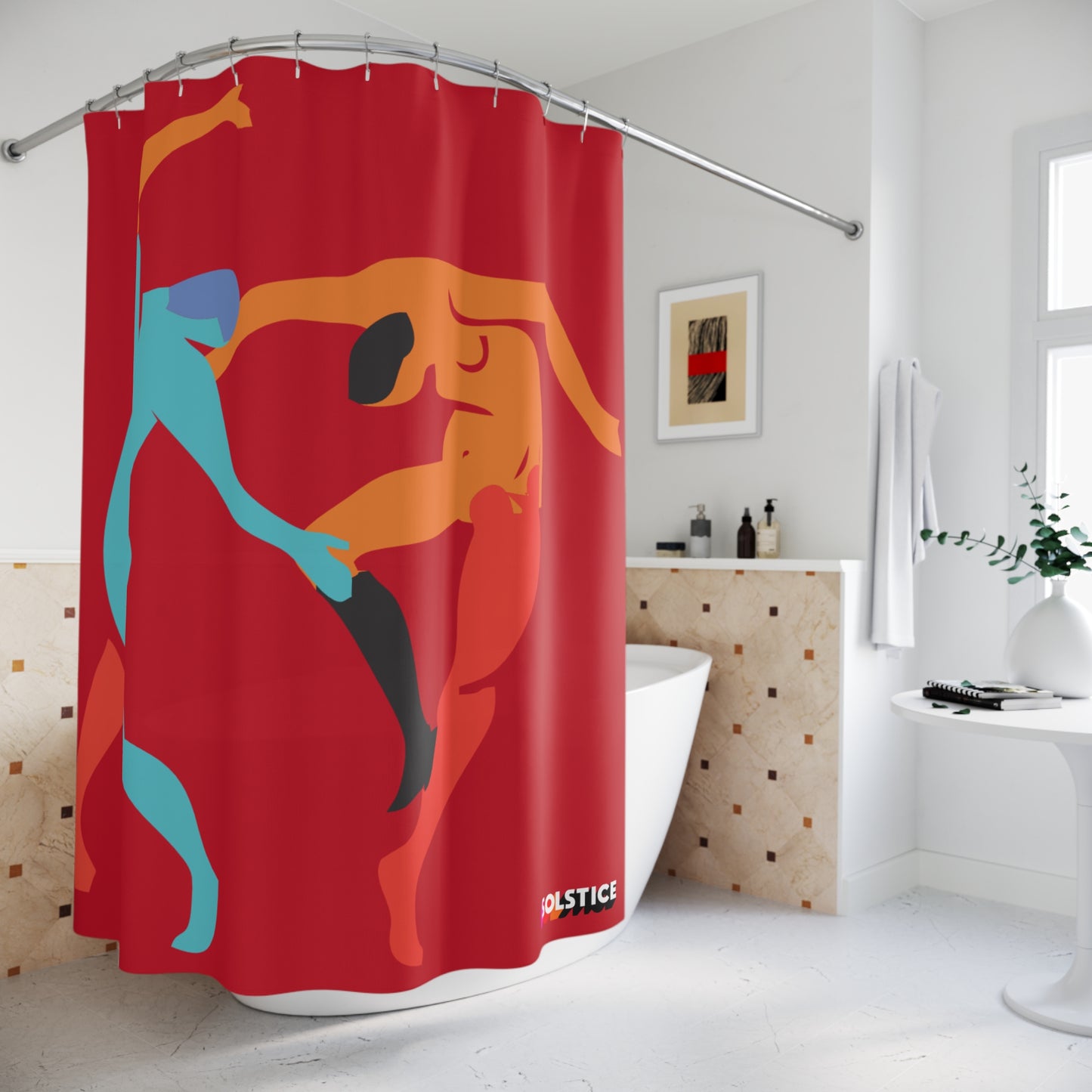 SOLSTICE Shower Curtains dark red