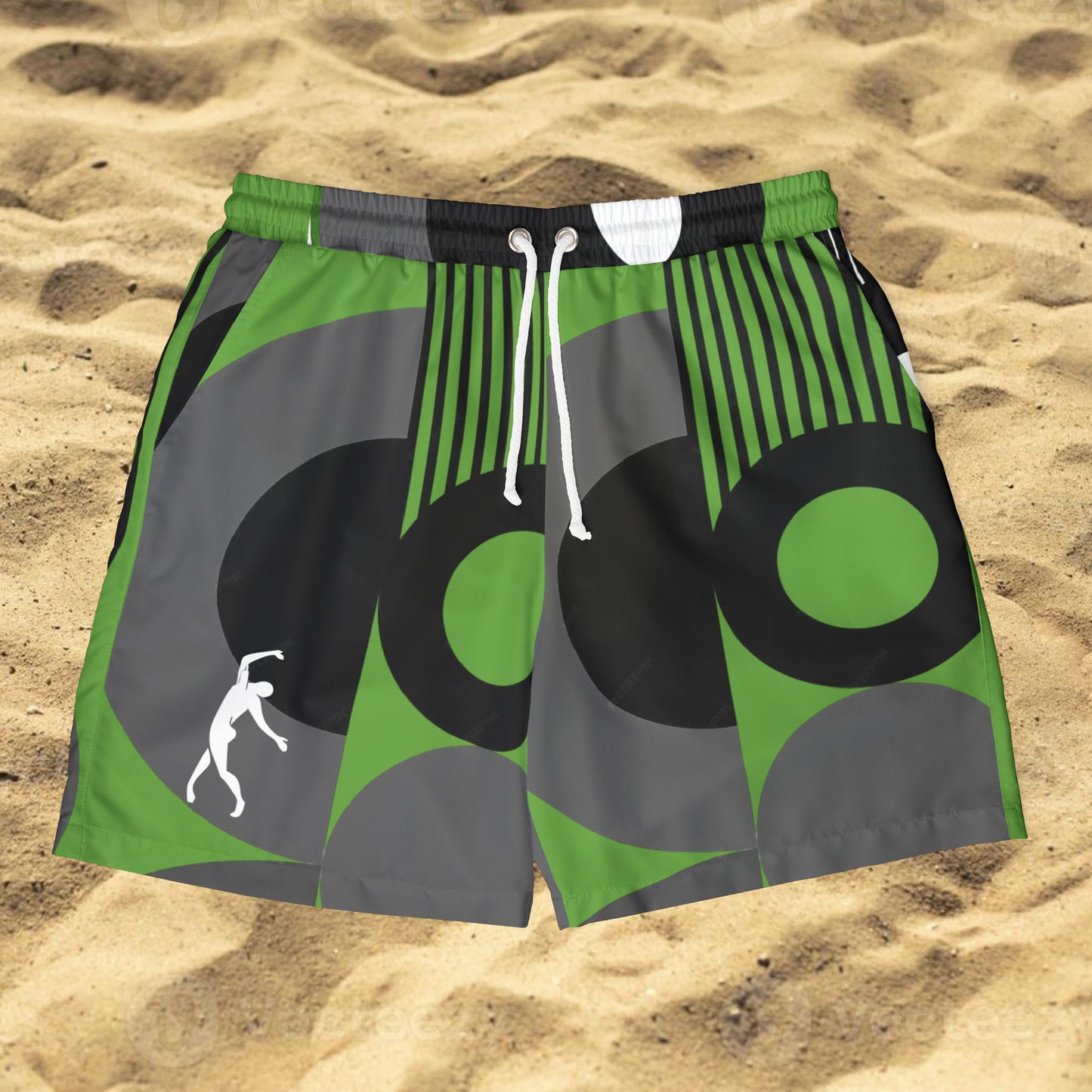 SOLSTICE Bauhaus Green Swim Shorts (AOP)