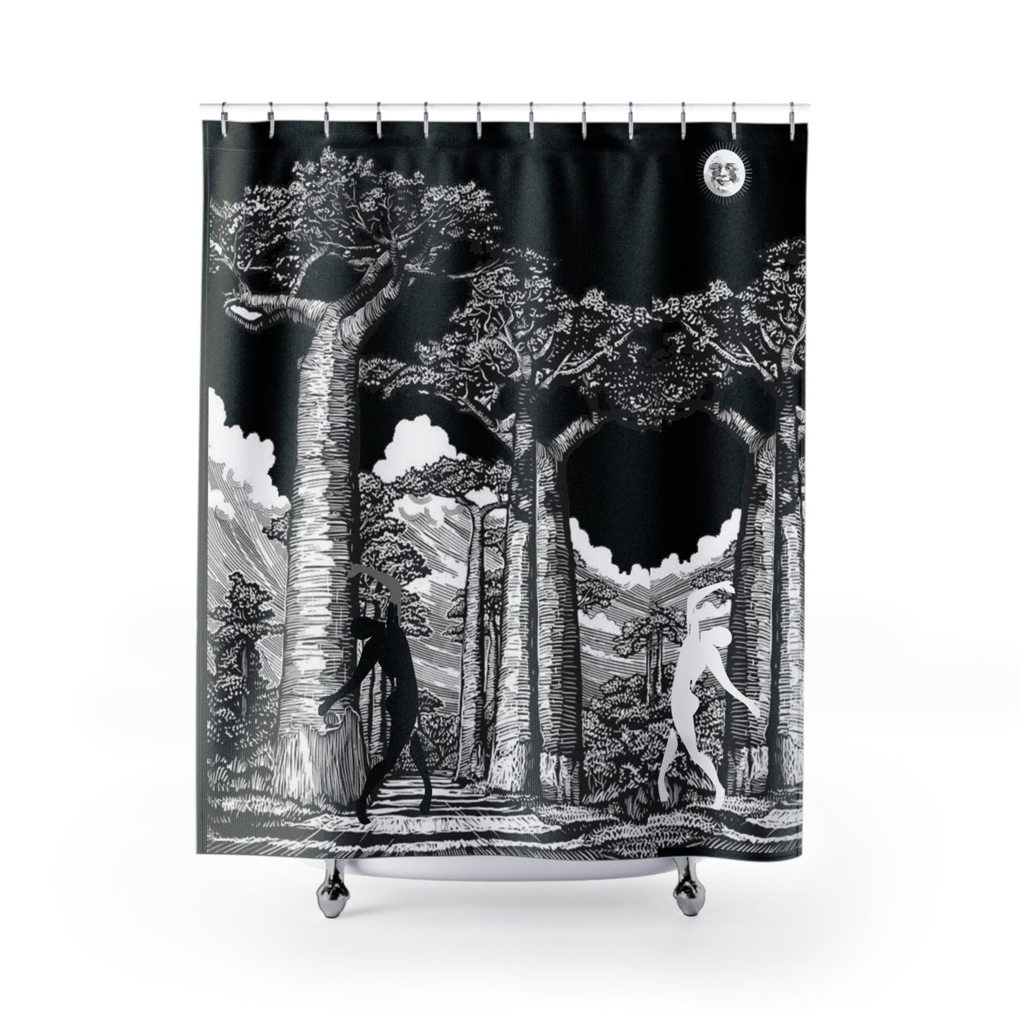 SOLSTICE Shower Curtain BAOBABS Black