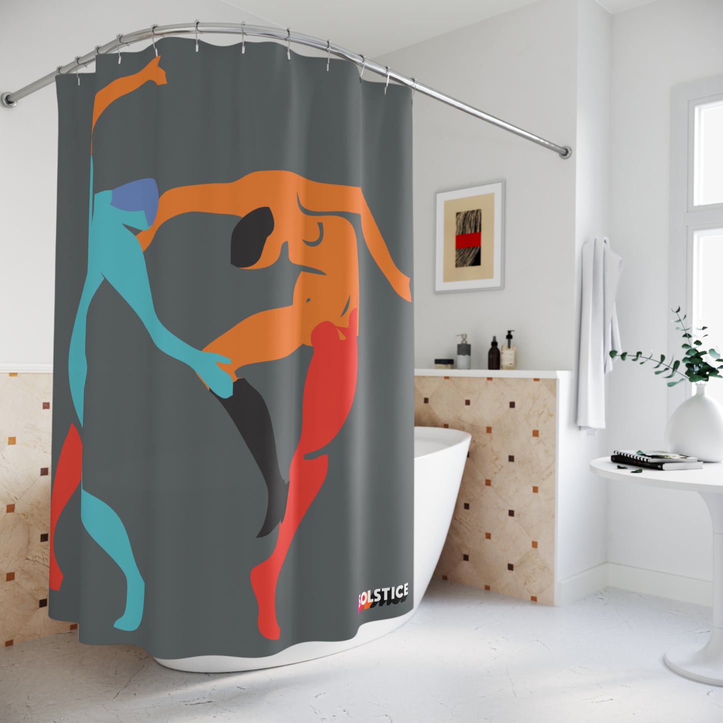 SOLSTICE Matisse gray Shower Curtain