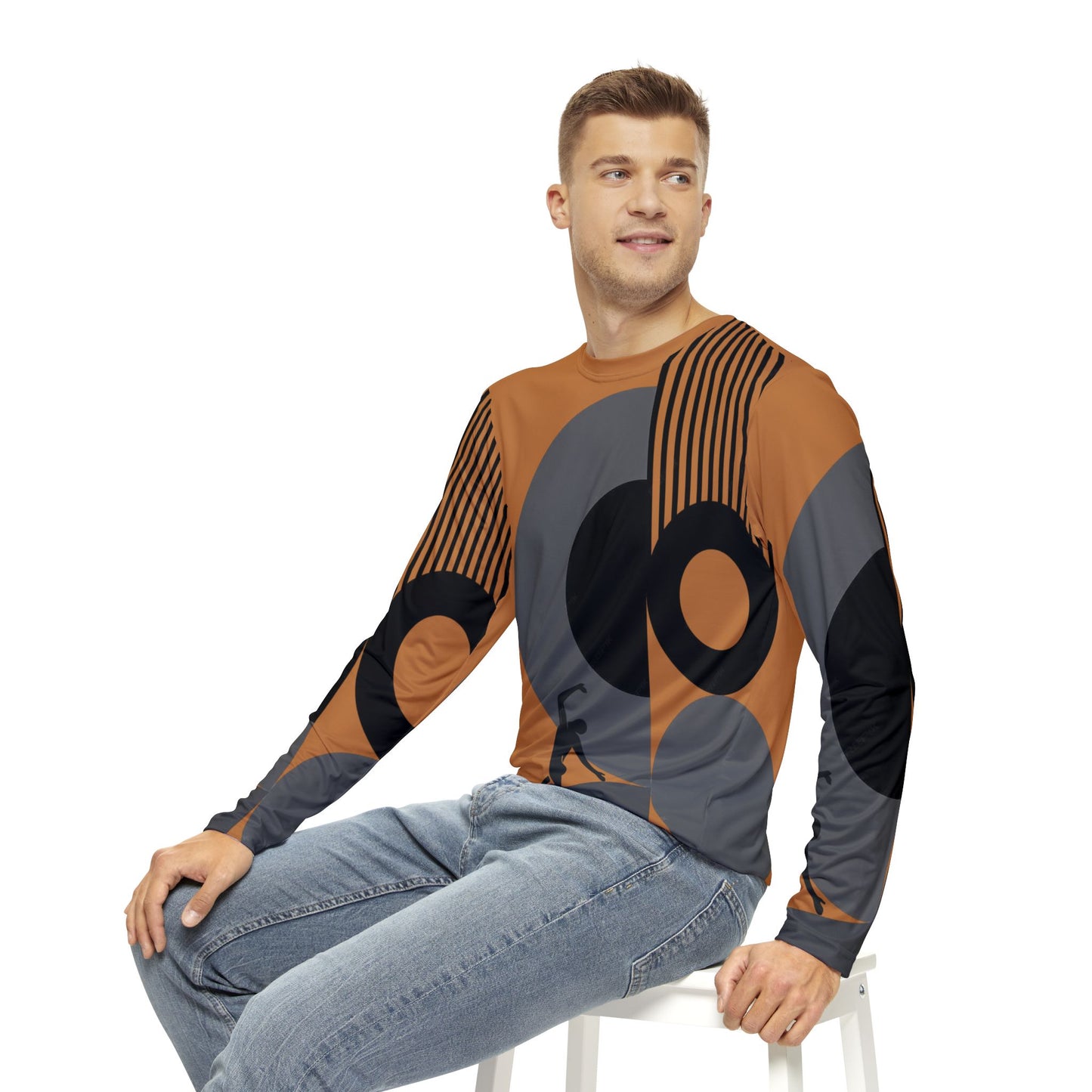 SOLSTICE BAUHAUS Long Sleeve Shirt light brown (AOP)
