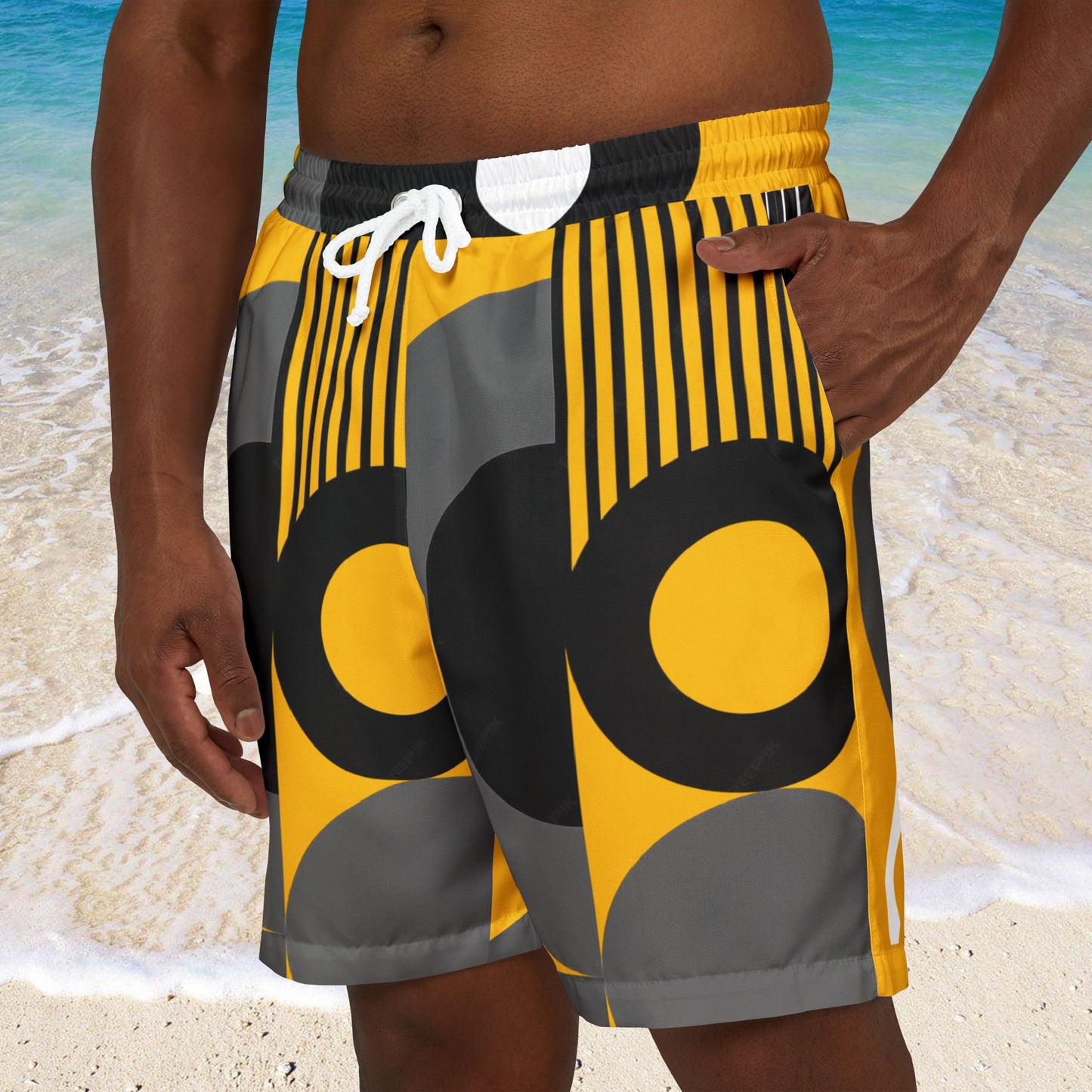 SOLSTICE Bauhaus yellow Swim Shorts (AOP)