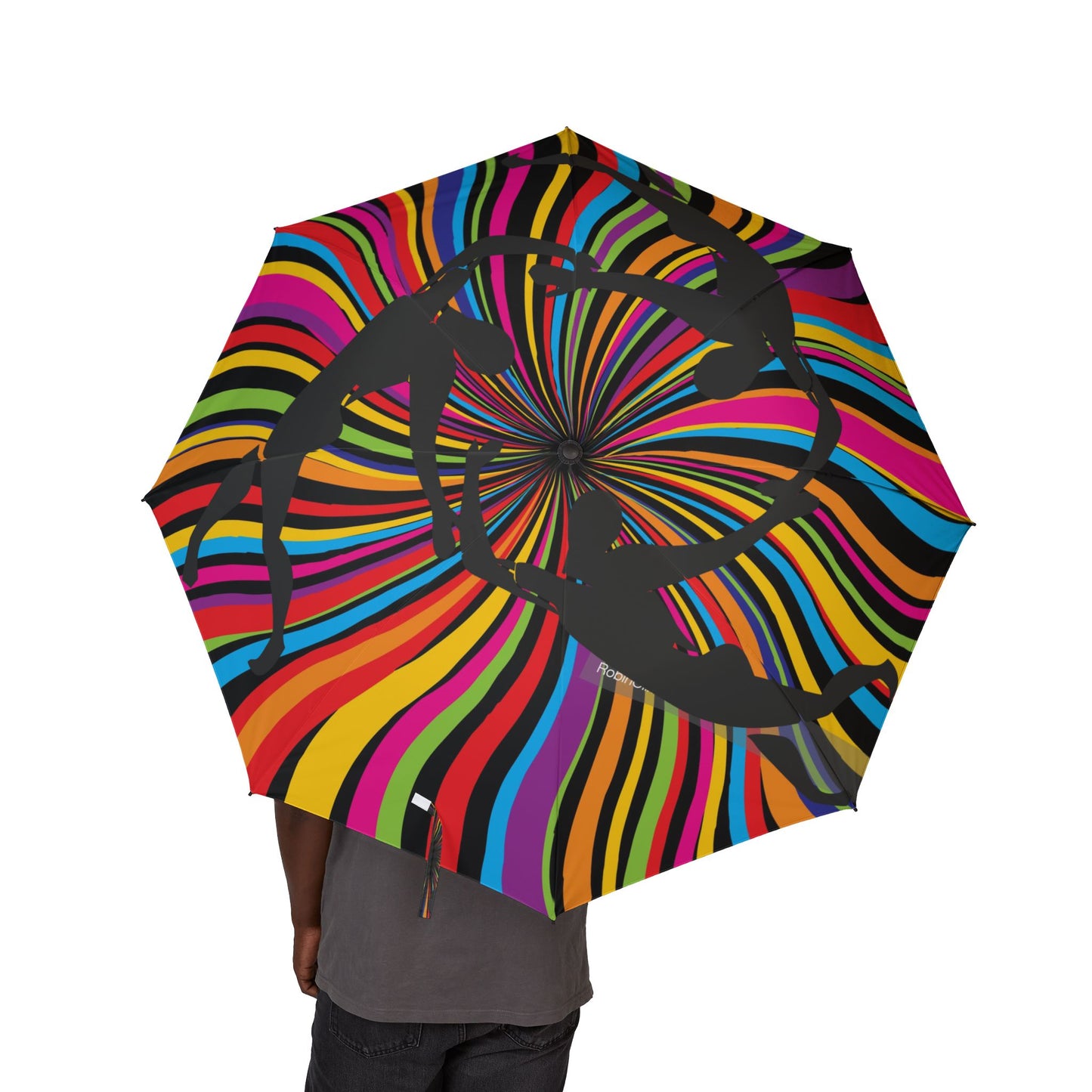PSYCHEDELIC WAVES Semi-Automatic Foldable Umbrella