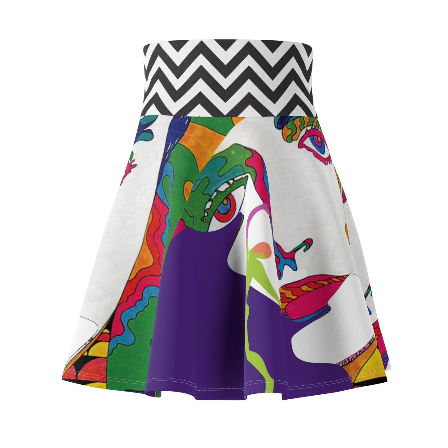 Women's SOLSTICE POP ART Skater Purple Skirt (AOP)