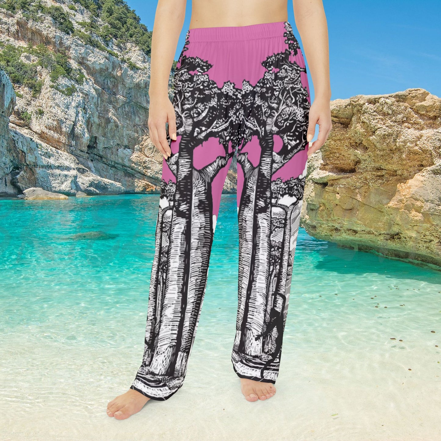 Women's Pink BAOBAB Pajama Pants (AOP)