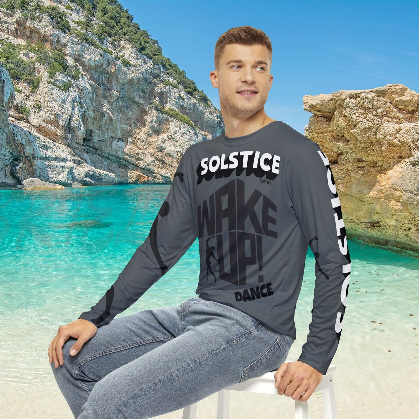 SOLSTICE Wake Up gray Long Sleeve Shirt (AOP)