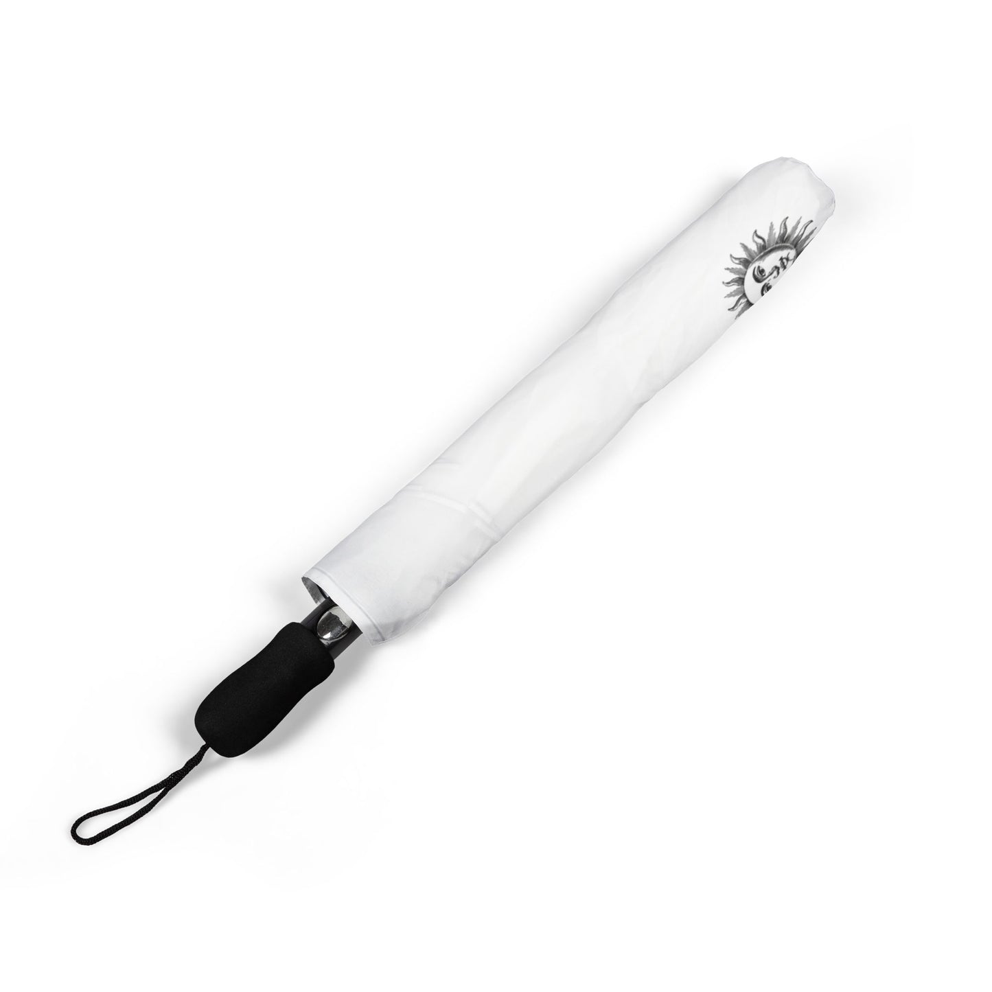 SOLSTICE white Vintage Sun Semi-Automatic Foldable Umbrella
