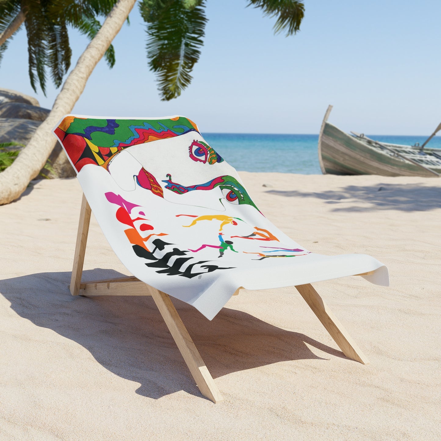 SOLSTICE POP ART white Beach Towel