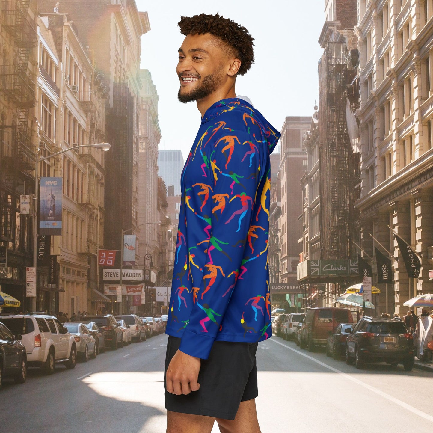 Men's SOLSTICE DANCE Sports dark blue Warmup Hoodie (AOP)