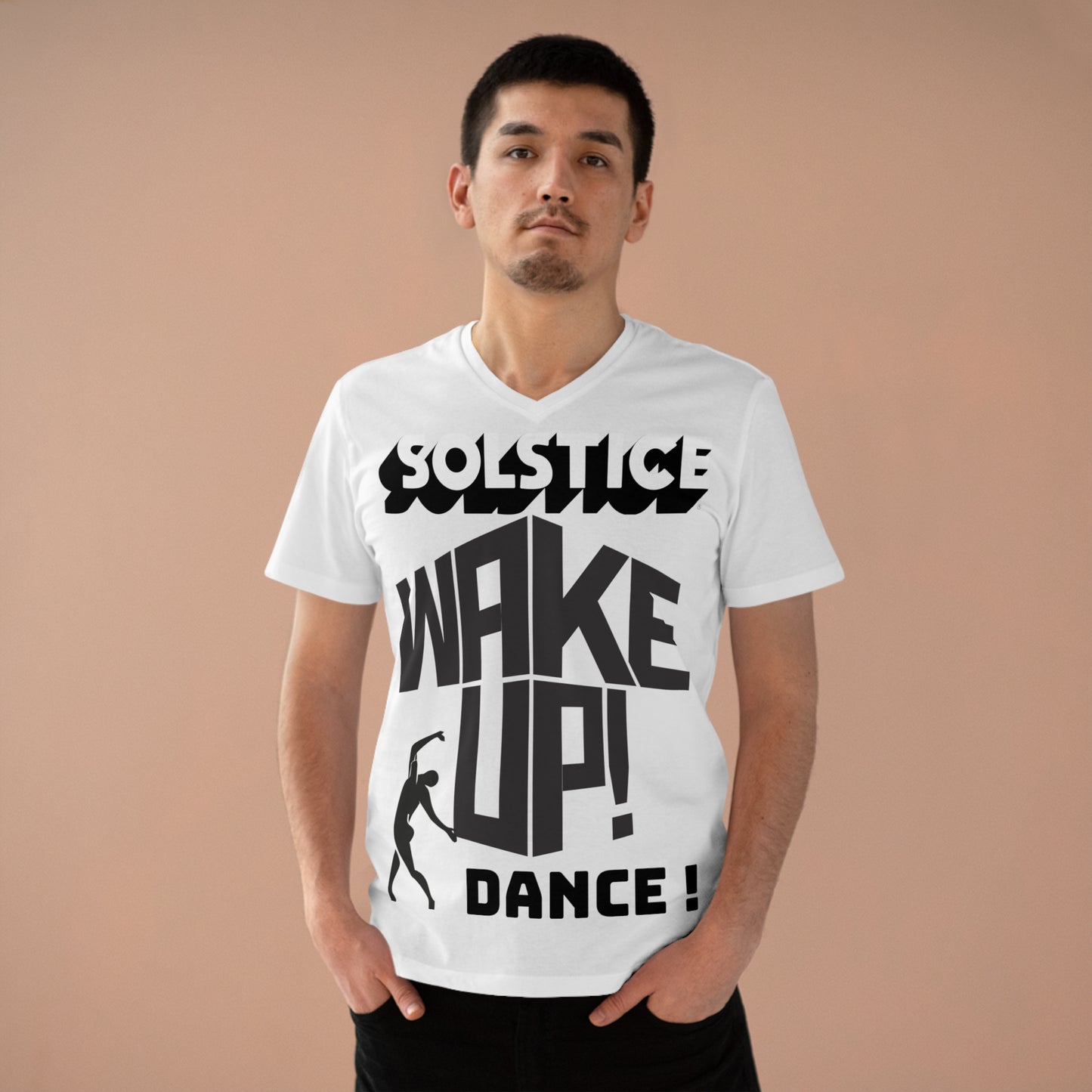 Solstice Dance Men’s Presenter V-neck white Wakeup Organic 6