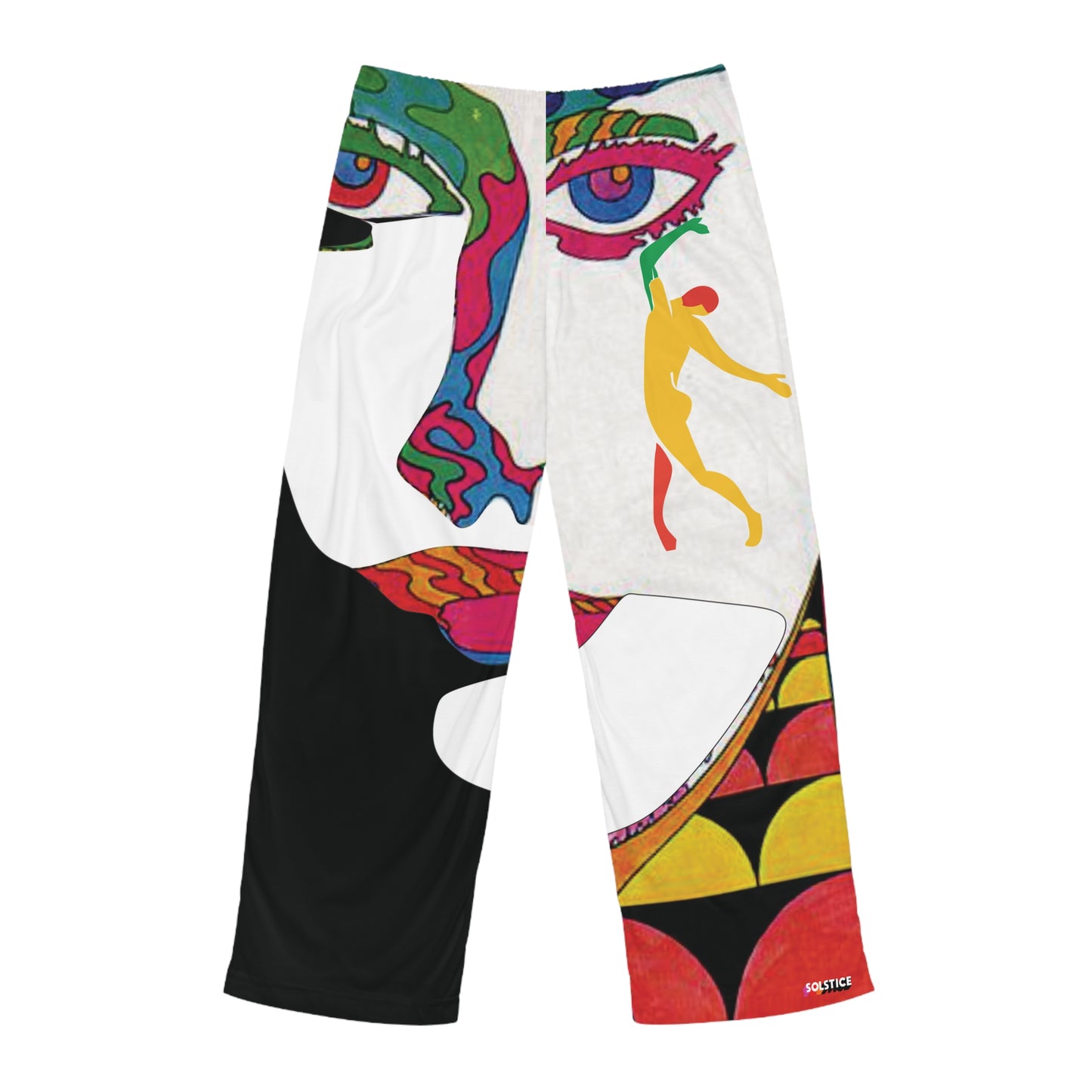 SOLSTICE Psychedelic withe black Men's Pajama Pants (AOP)