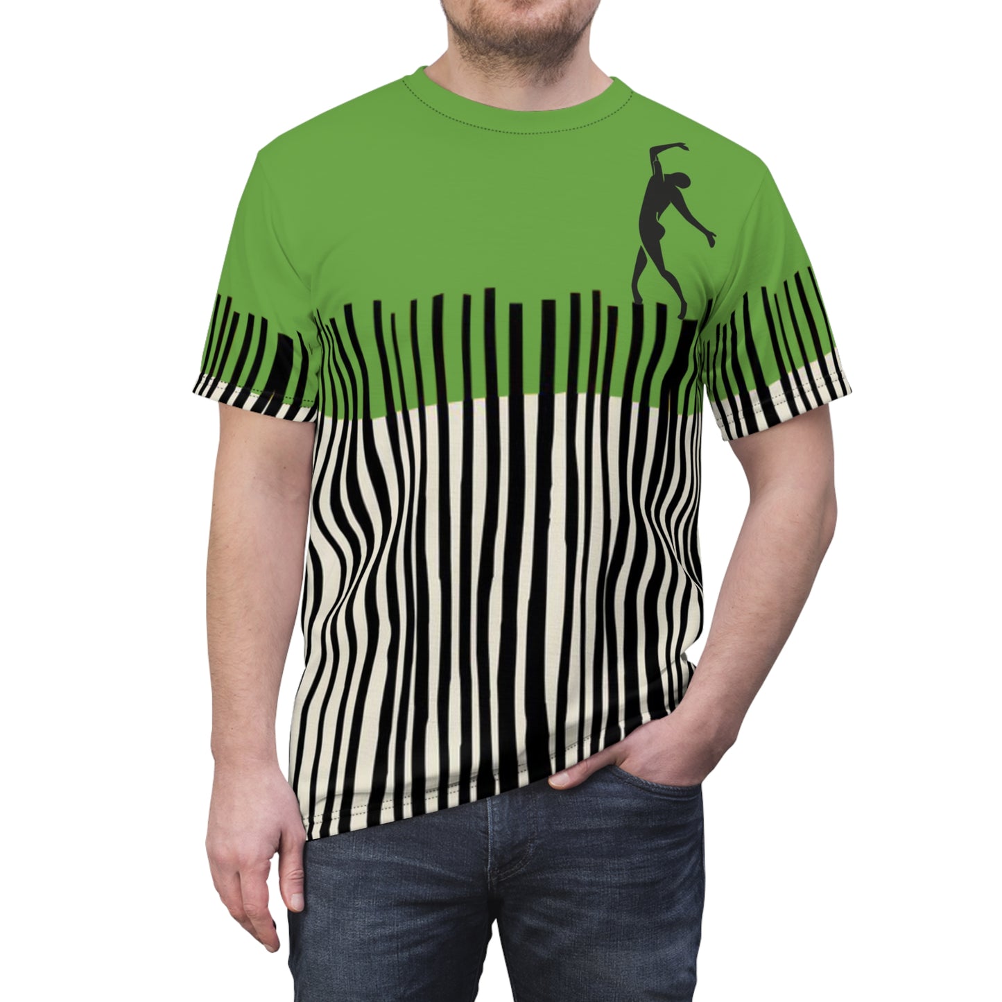 SOLSTICE Bamboo green Unisex Cut & Sew Tee (AOP)