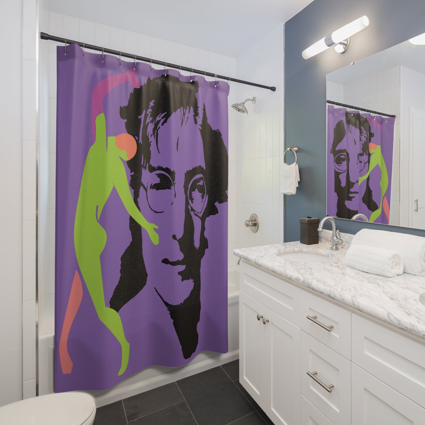 SOLSTICE Lennon Shower Curtain light purple 6