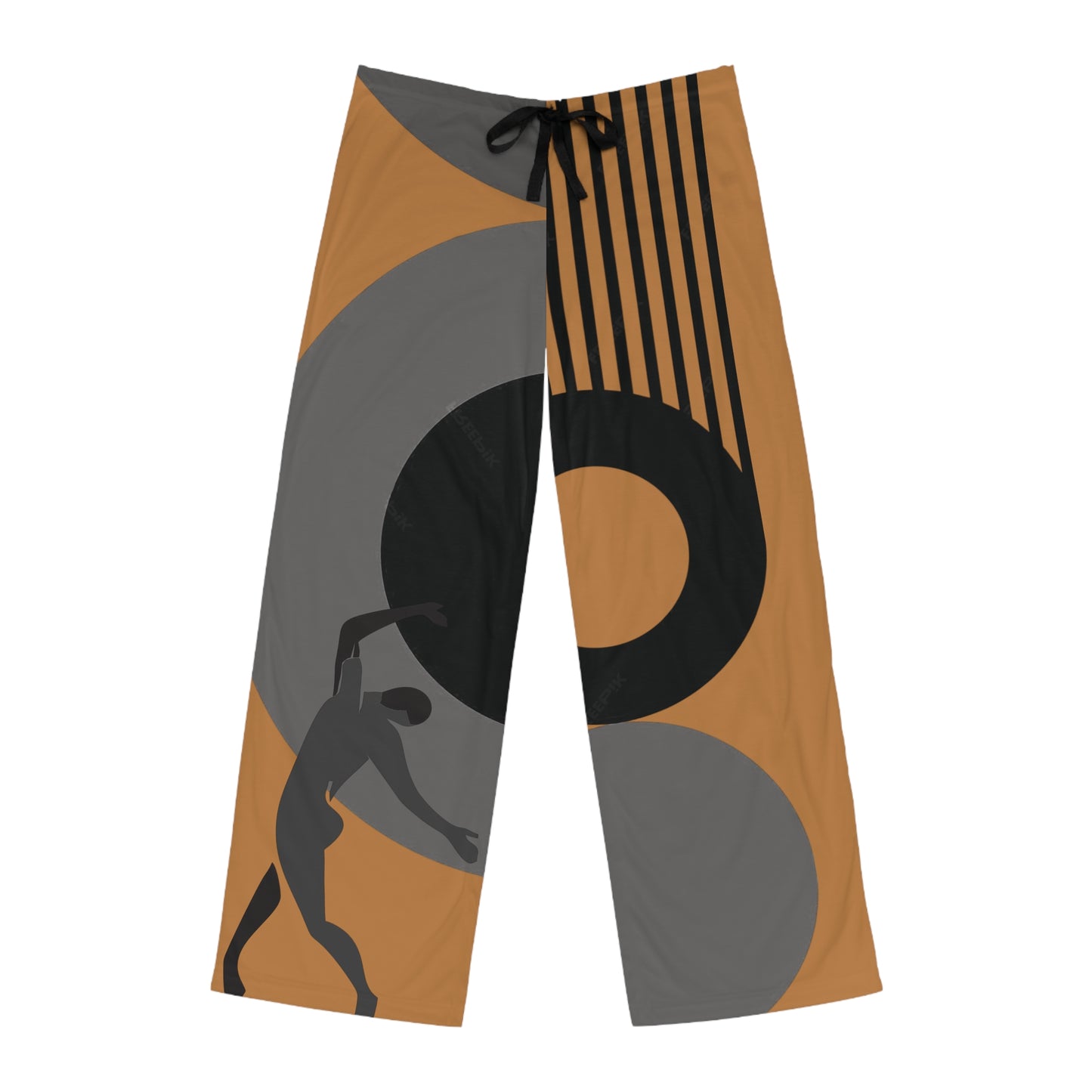 SOLSTICE Bauhaus Men's Light Brown Pajama Pants (AOP)