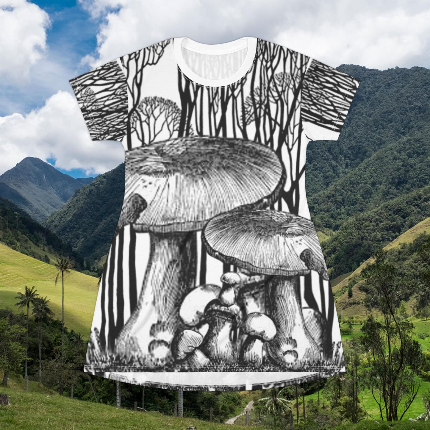 SOLSTICE MUSHROOMS T-Shirt Dress (AOP)