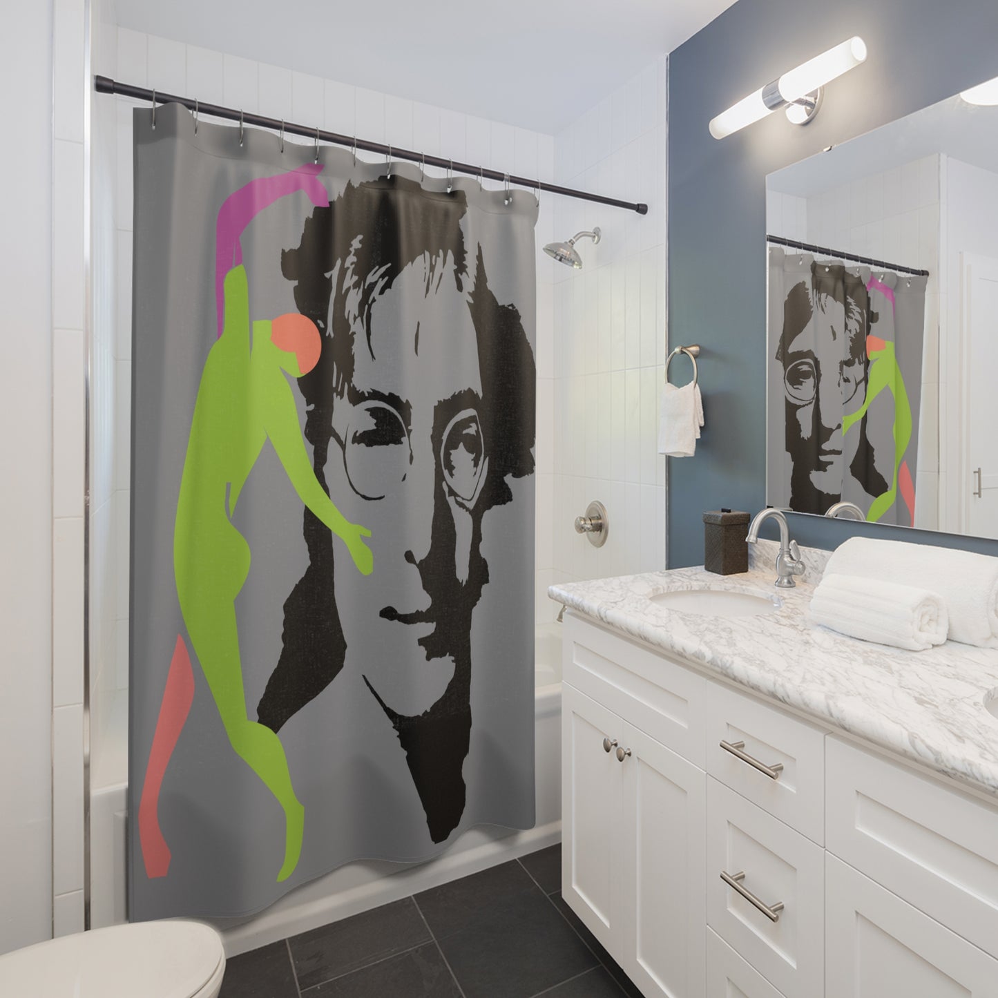 SOLSTICE Lennon Shower Curtain gray 6