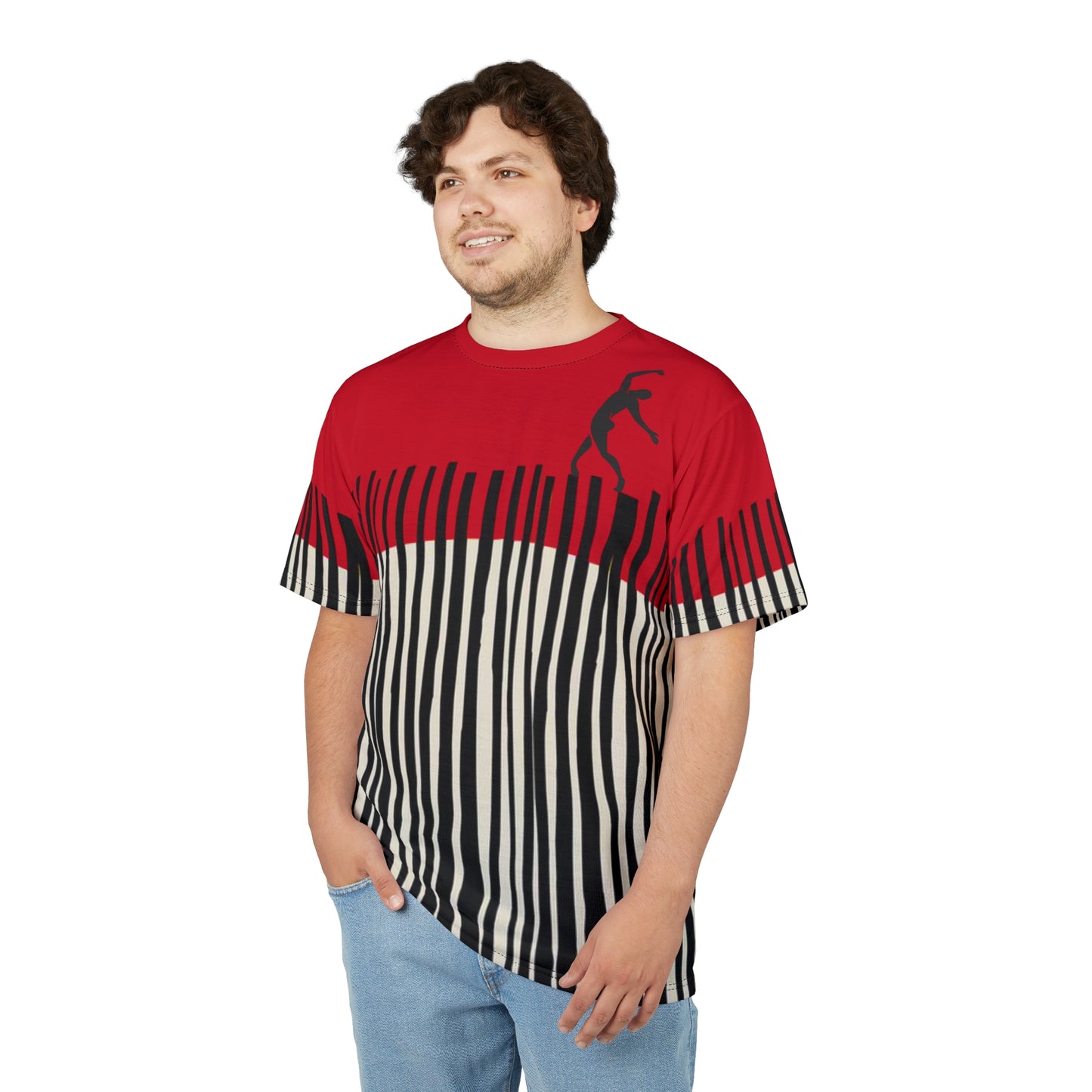 SOLSTICE Bamboo dark red Unisex Cut & Sew Tee (AOP)