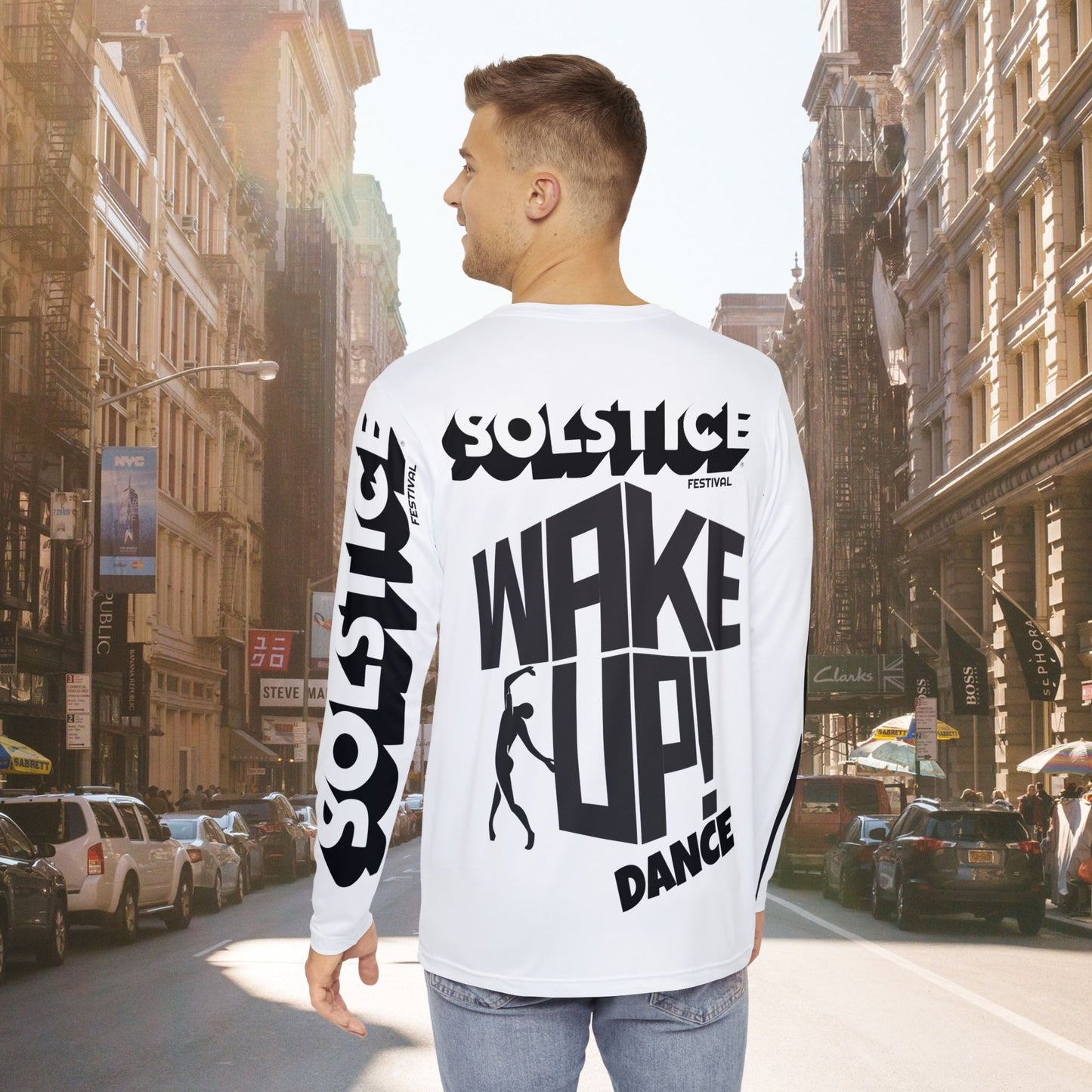 SOLSTICE Wake Up white Long Sleeve Shirt (AOP)