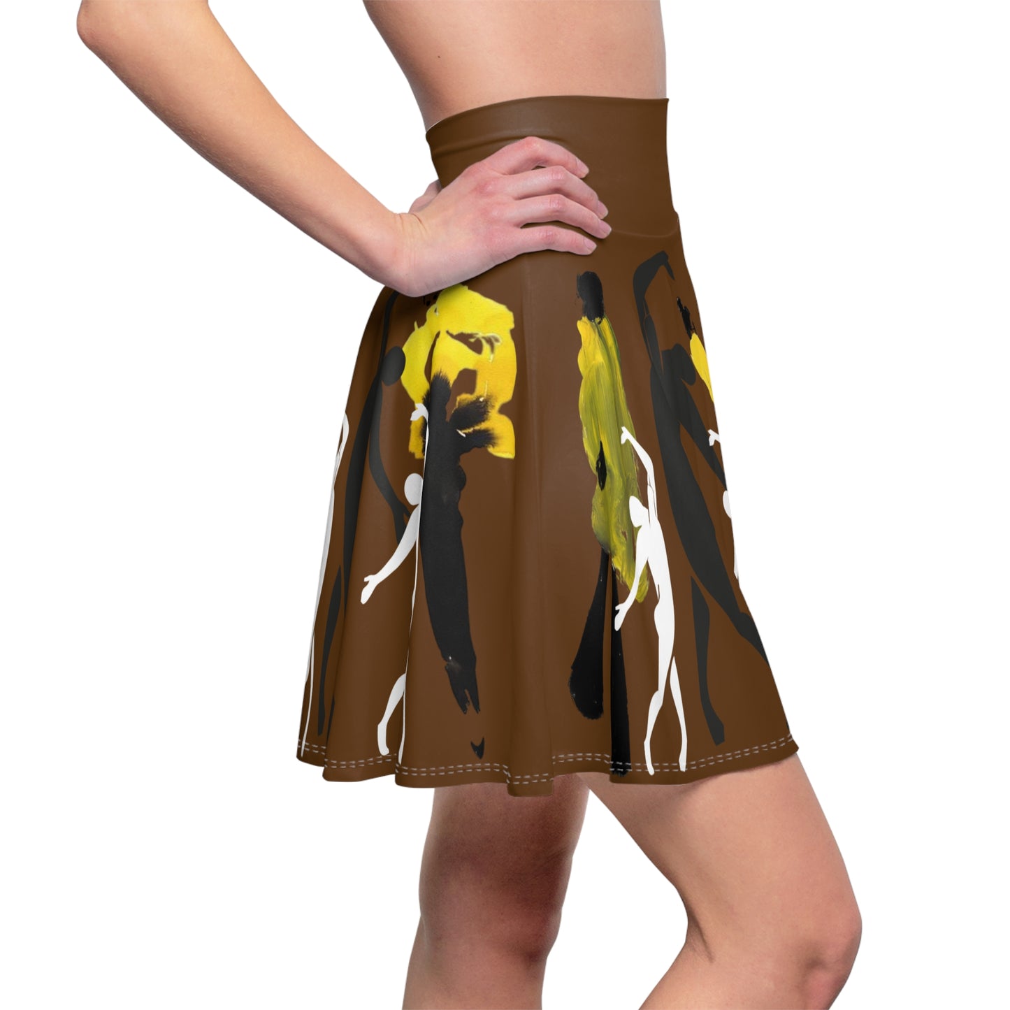SOLSTICE Fashion brown Skater Skirt (AOP)