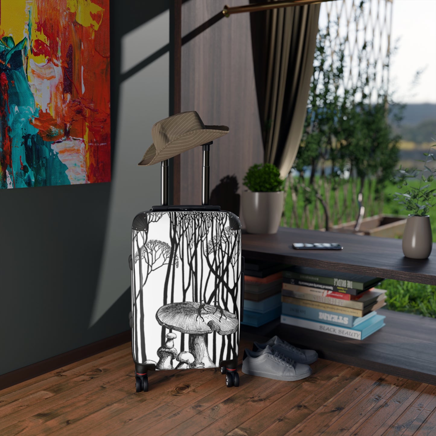 SOLSTICE Trees and Mushrooms with Matisse dancers Suitcase
