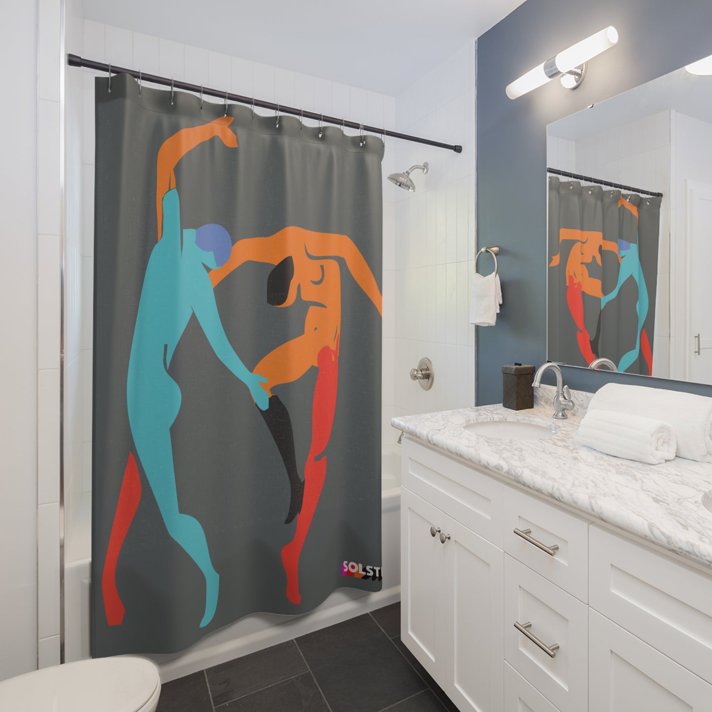 SOLSTICE Matisse gray Shower Curtain