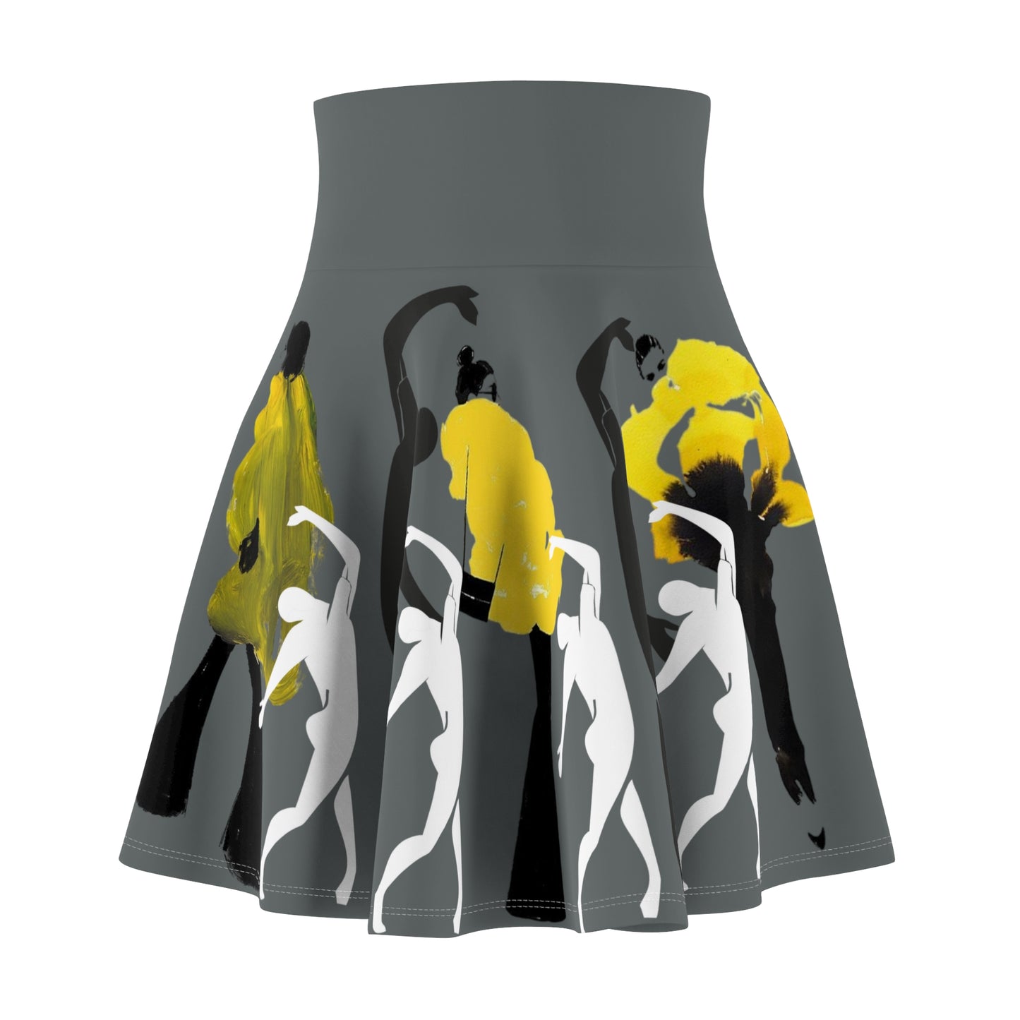 SOLSTICE Fashion Gray Skater Skirt (AOP)