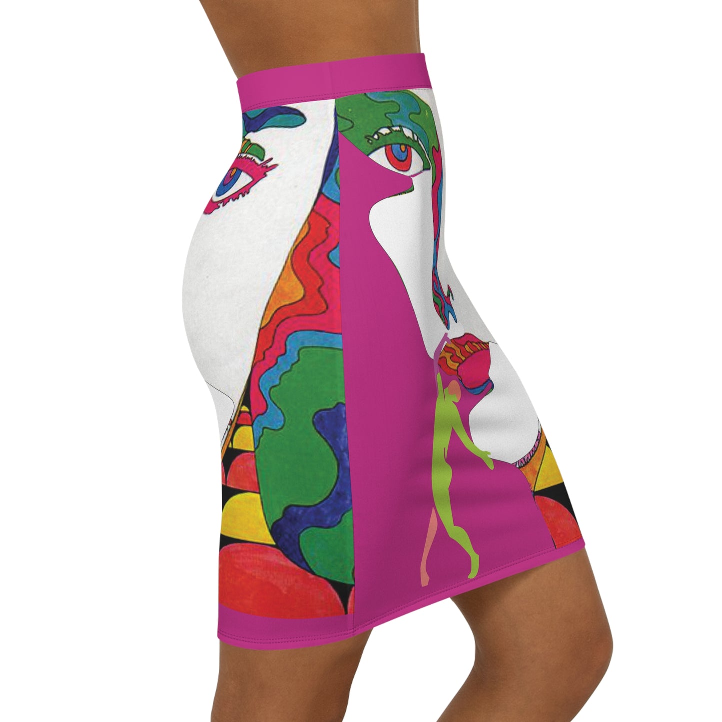 SOLSTICE POP ART Mid-Waist Pencil dark purple Skirt (AOP)