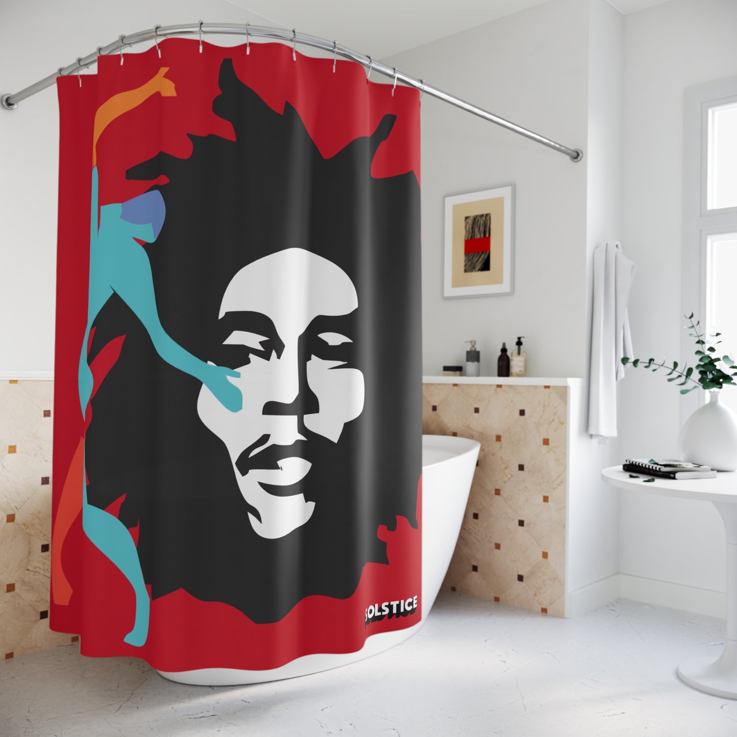 SOLSTICE Hendrix Red Shower Curtain 7