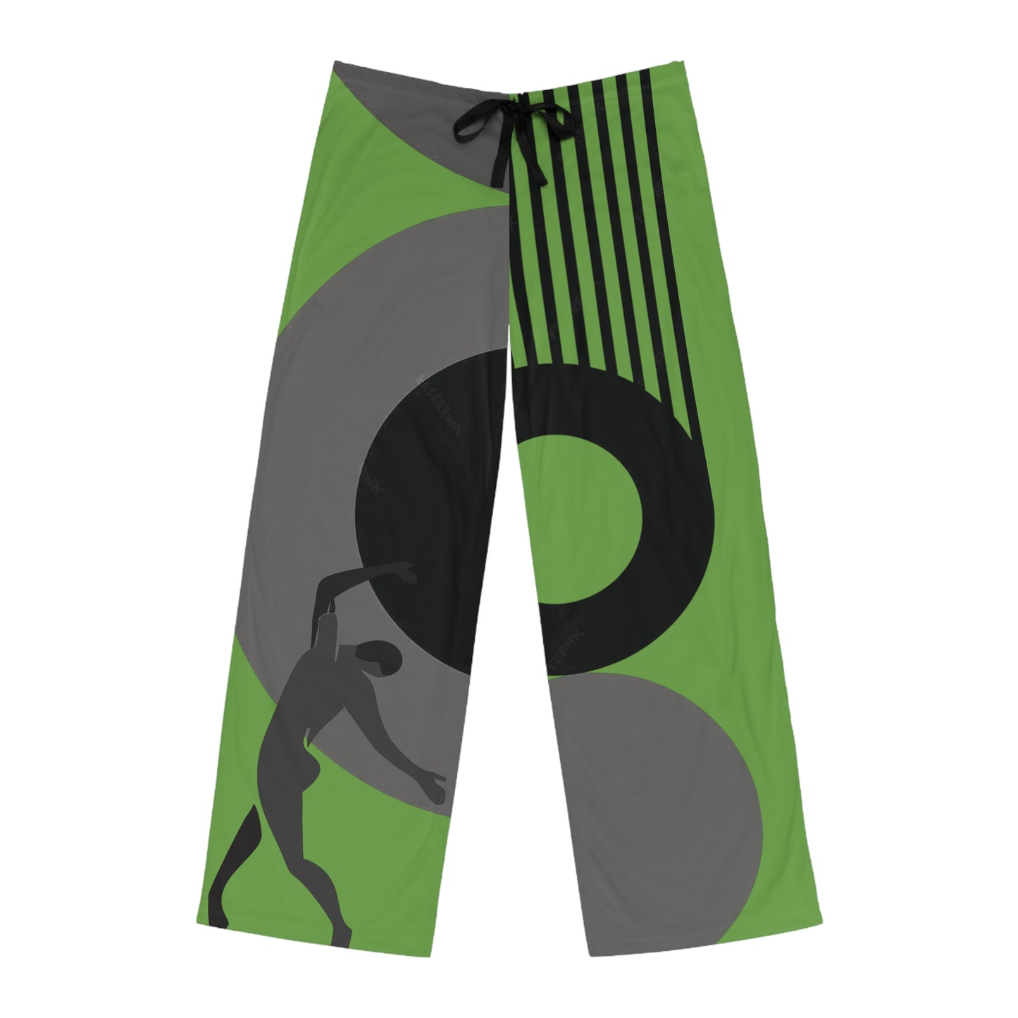 SOLSTICE Bauhaus Men's Green Pajama Pants (AOP)
