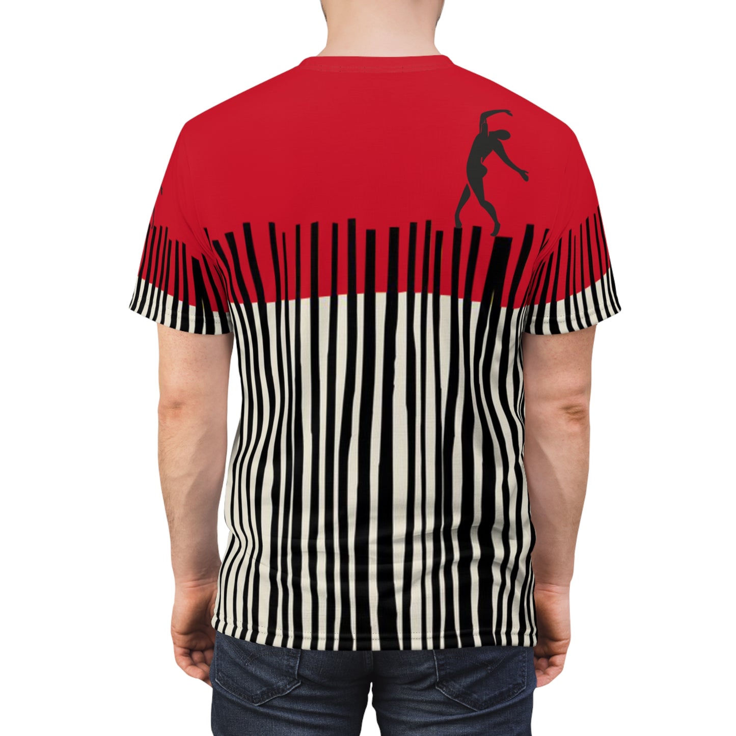 SOLSTICE Bamboo dark red Unisex Cut & Sew Tee (AOP)