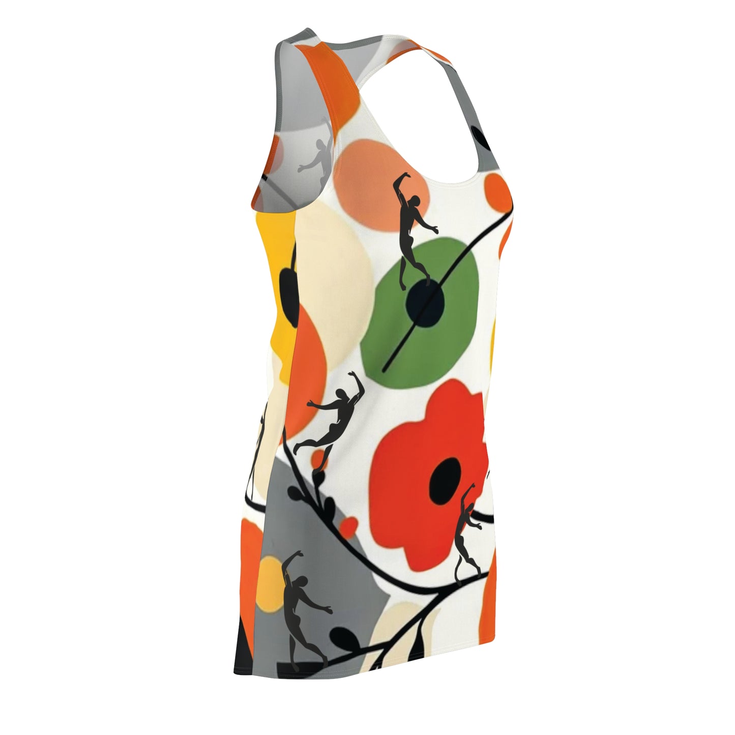 Women's FLOWERS Cut & Sew Racerback Dress (AOP)