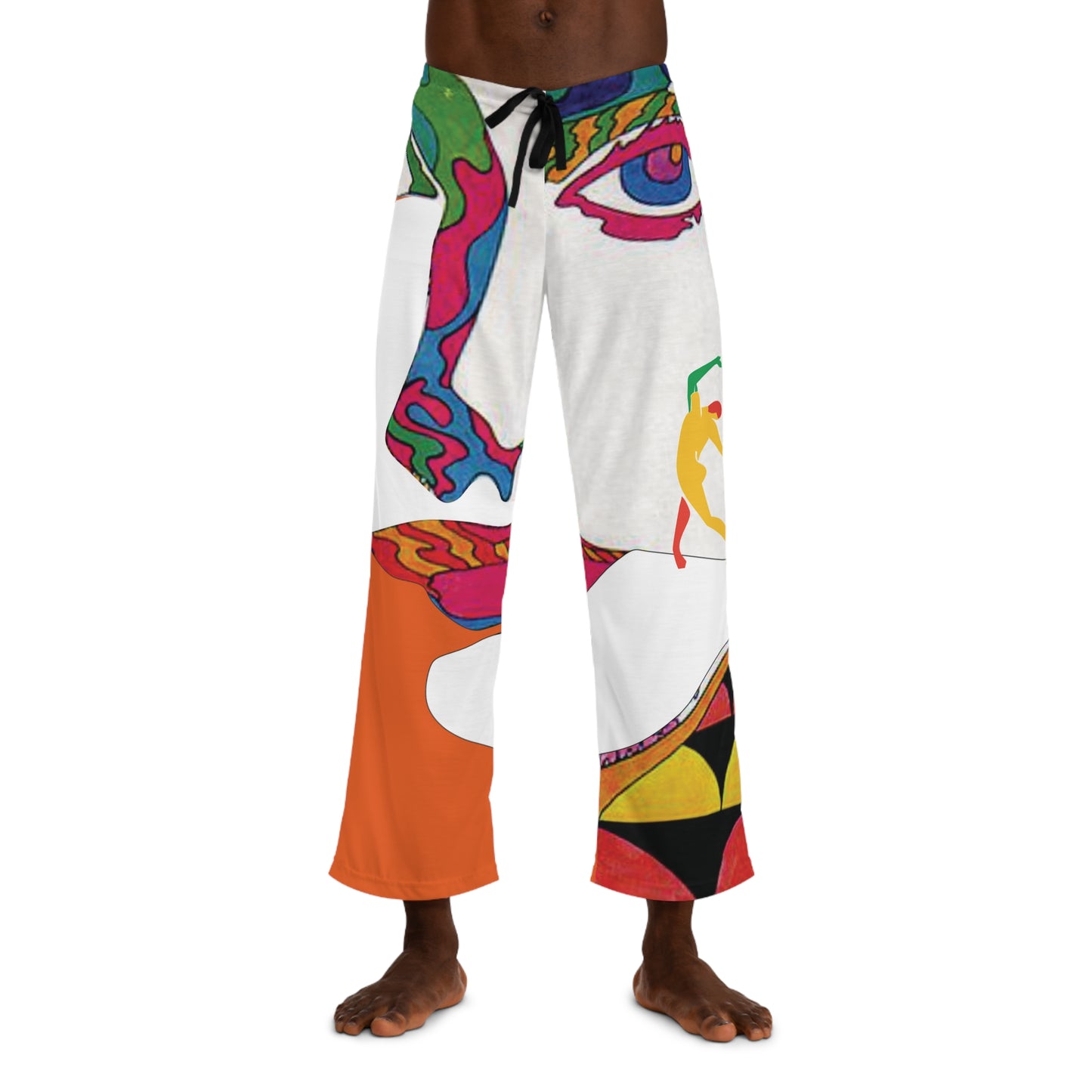 SOLSTICE Psychedelic orange withe Men's Pajama Pants (AOP)