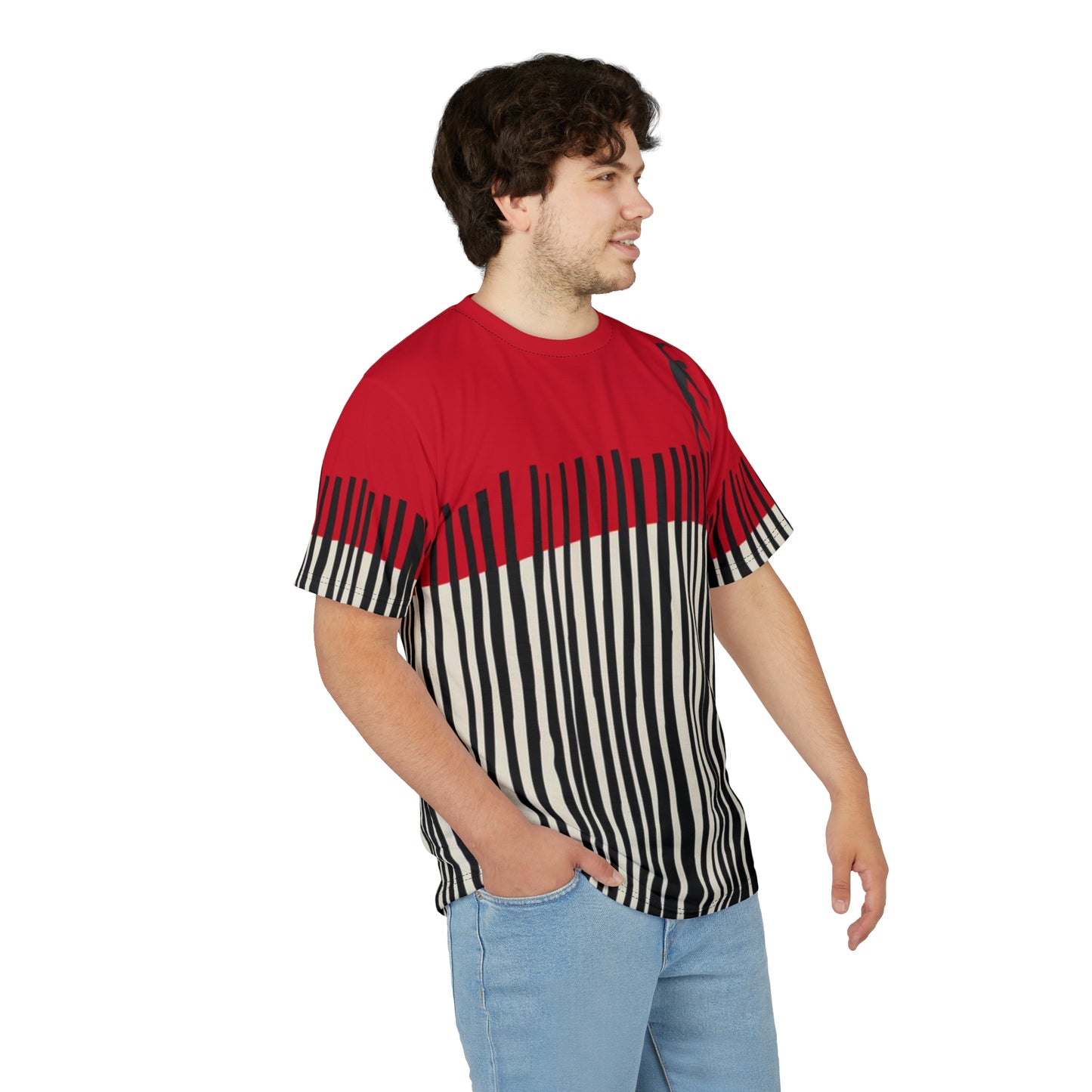 SOLSTICE Bamboo dark red Unisex Cut & Sew Tee (AOP)