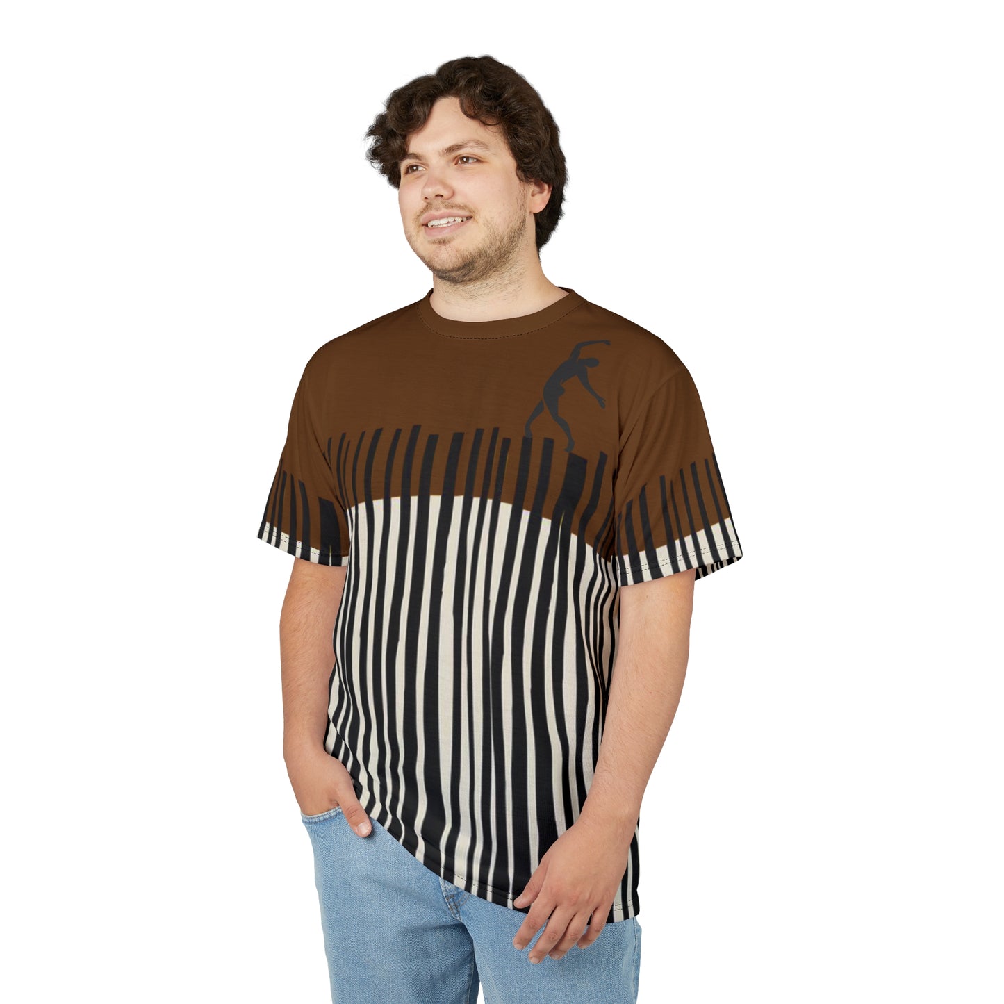 SOLSTICE Bamboo brown Unisex Cut & Sew Tee (AOP)