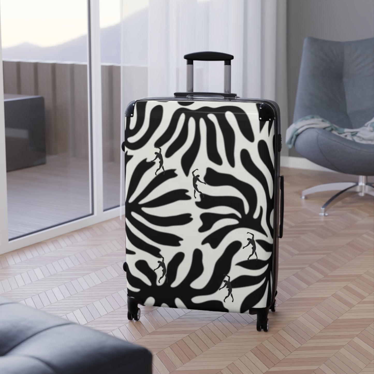 SOLSTICE Matisse BW Leaves with dancers Suitcase