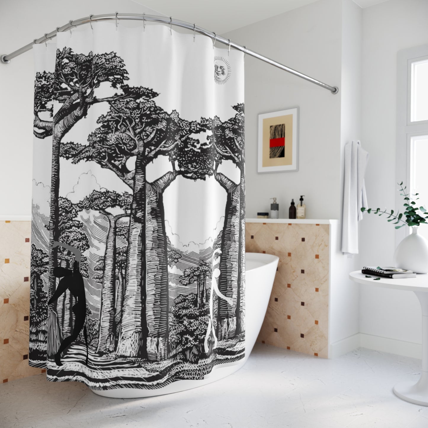 SOLSTICE Shower Curtain BAOBABS BW