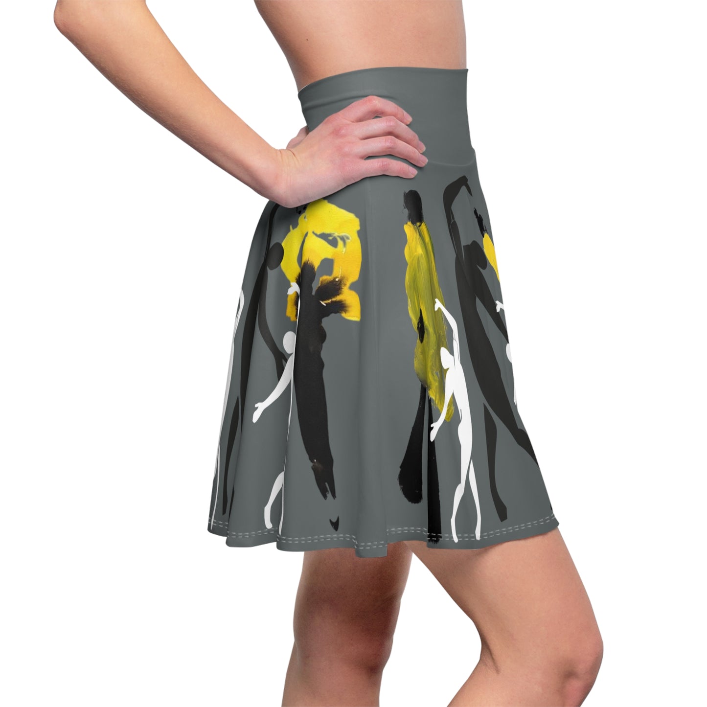 SOLSTICE Fashion Gray Skater Skirt (AOP)