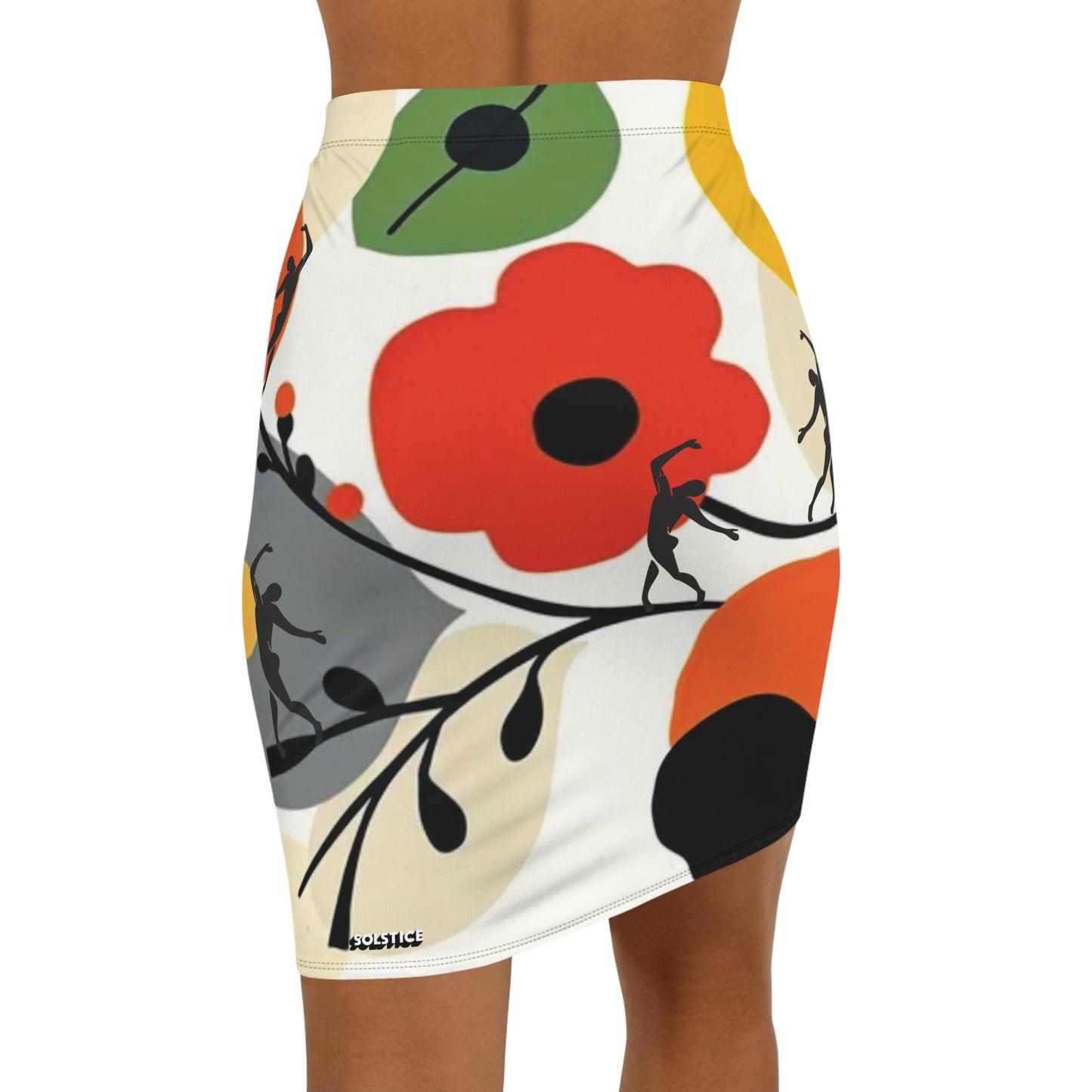 SOLSTICE FLOWERS Mid-Waist Pencil Skirt (AOP)