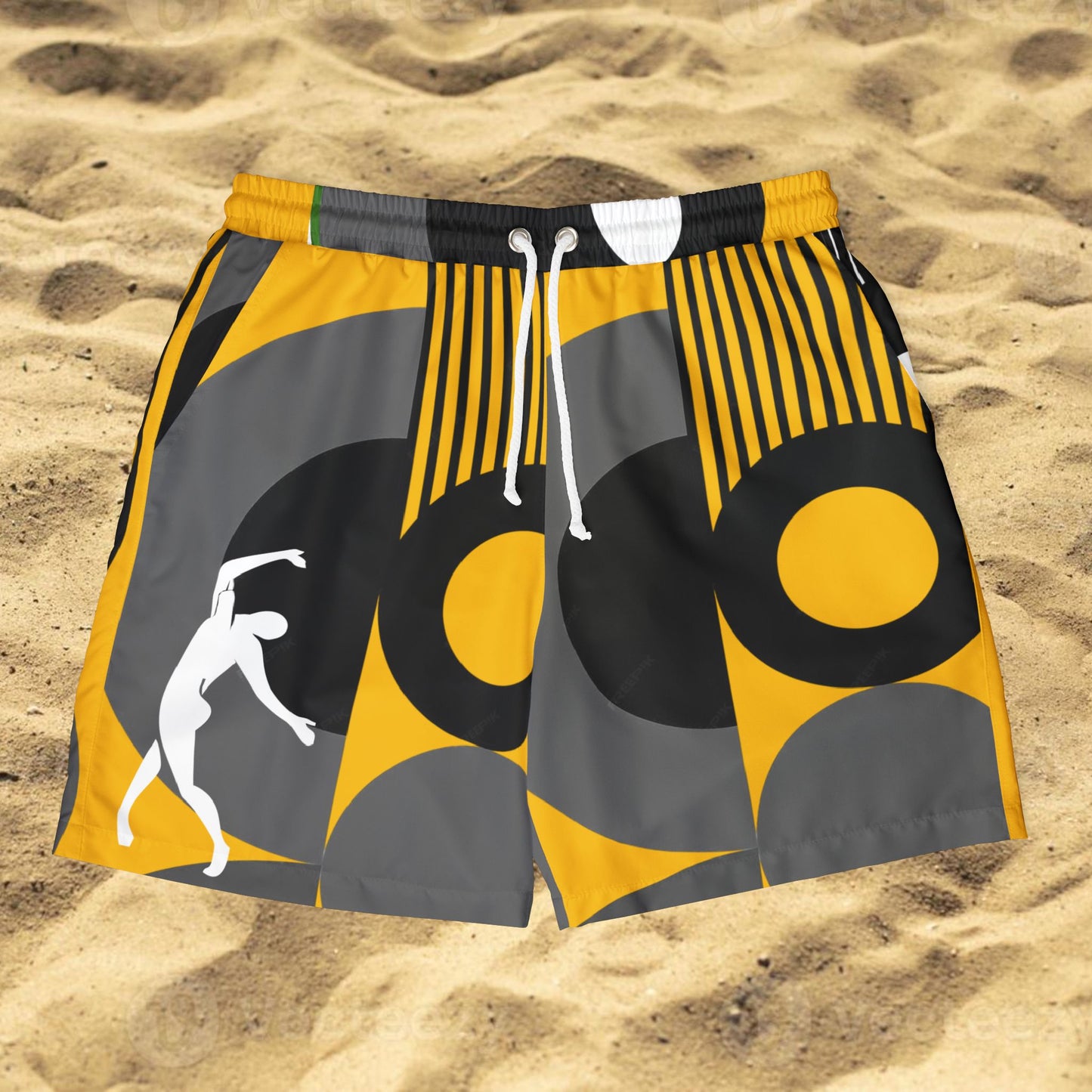 SOLSTICE Bauhaus yellow Swim Shorts (AOP)