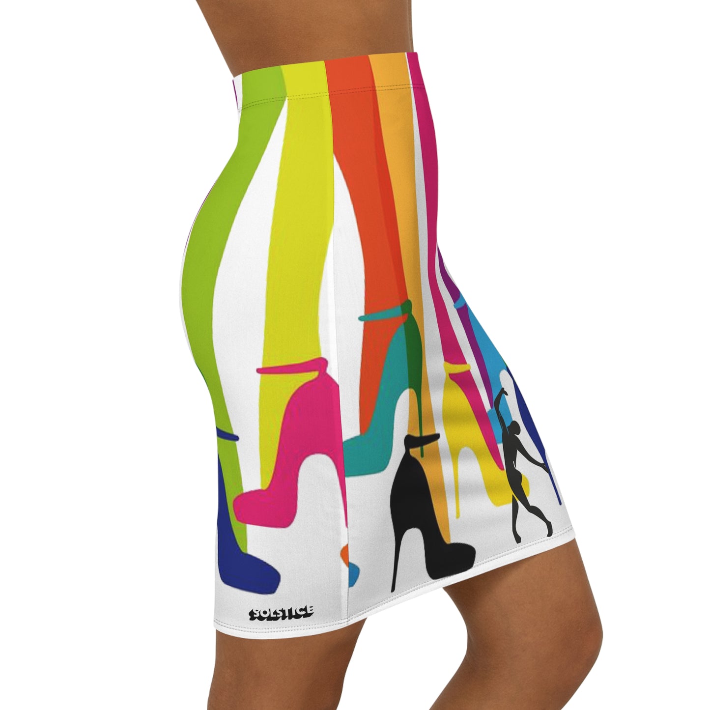 SOLSTICE LEGS Mid-Waist Pencil Skirt (AOP)