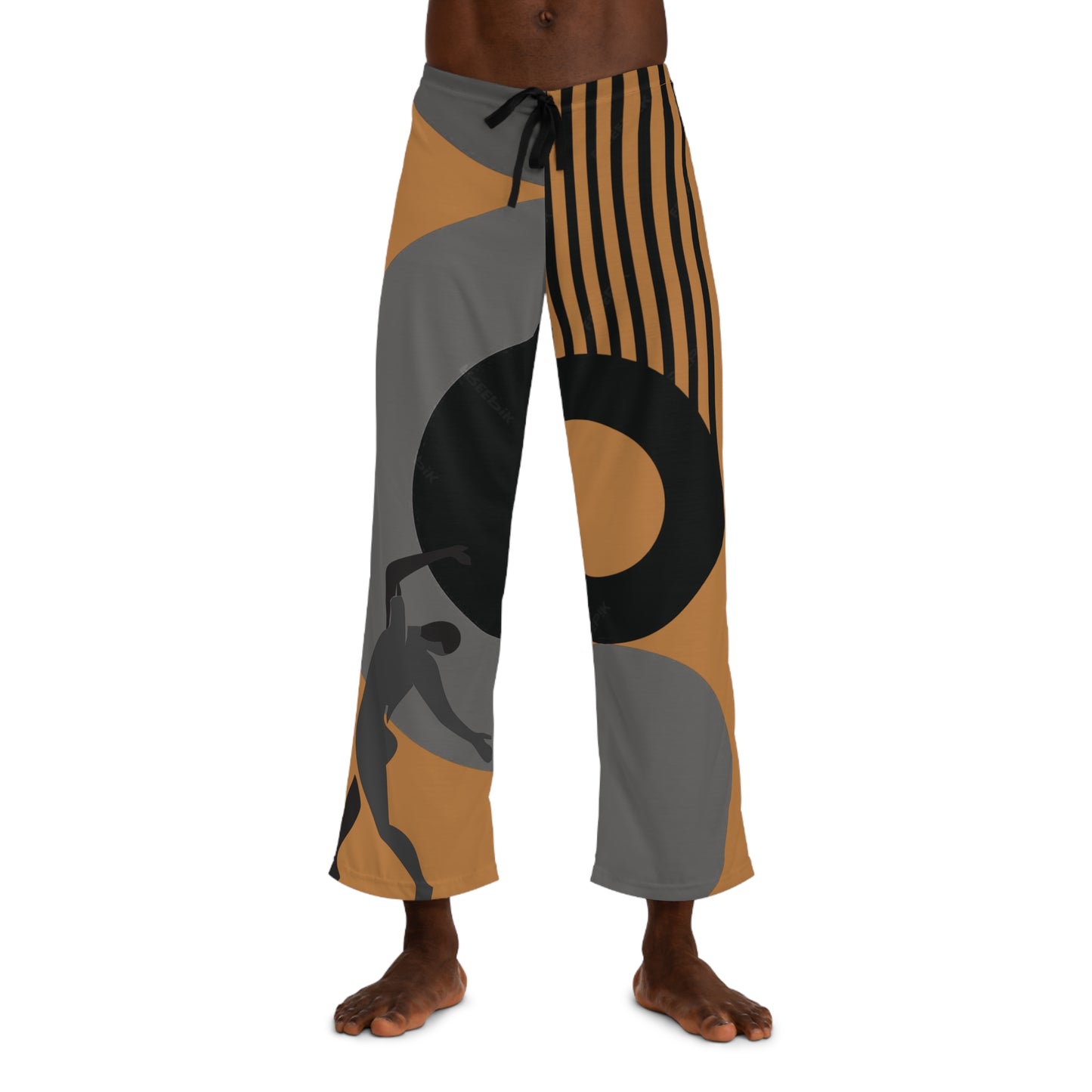 SOLSTICE Bauhaus Men's Light Brown Pajama Pants (AOP)