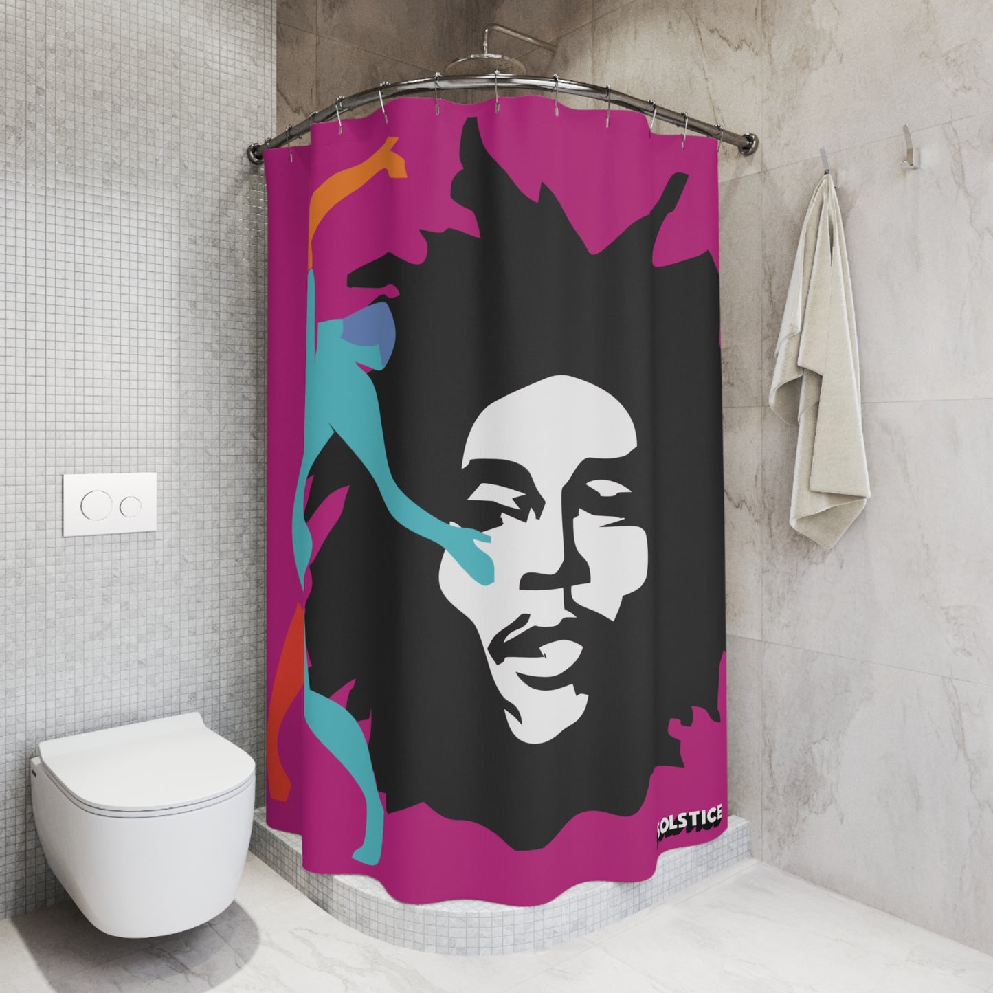 SOLSTICE Dark Pink Hendrix Shower Curtain 7