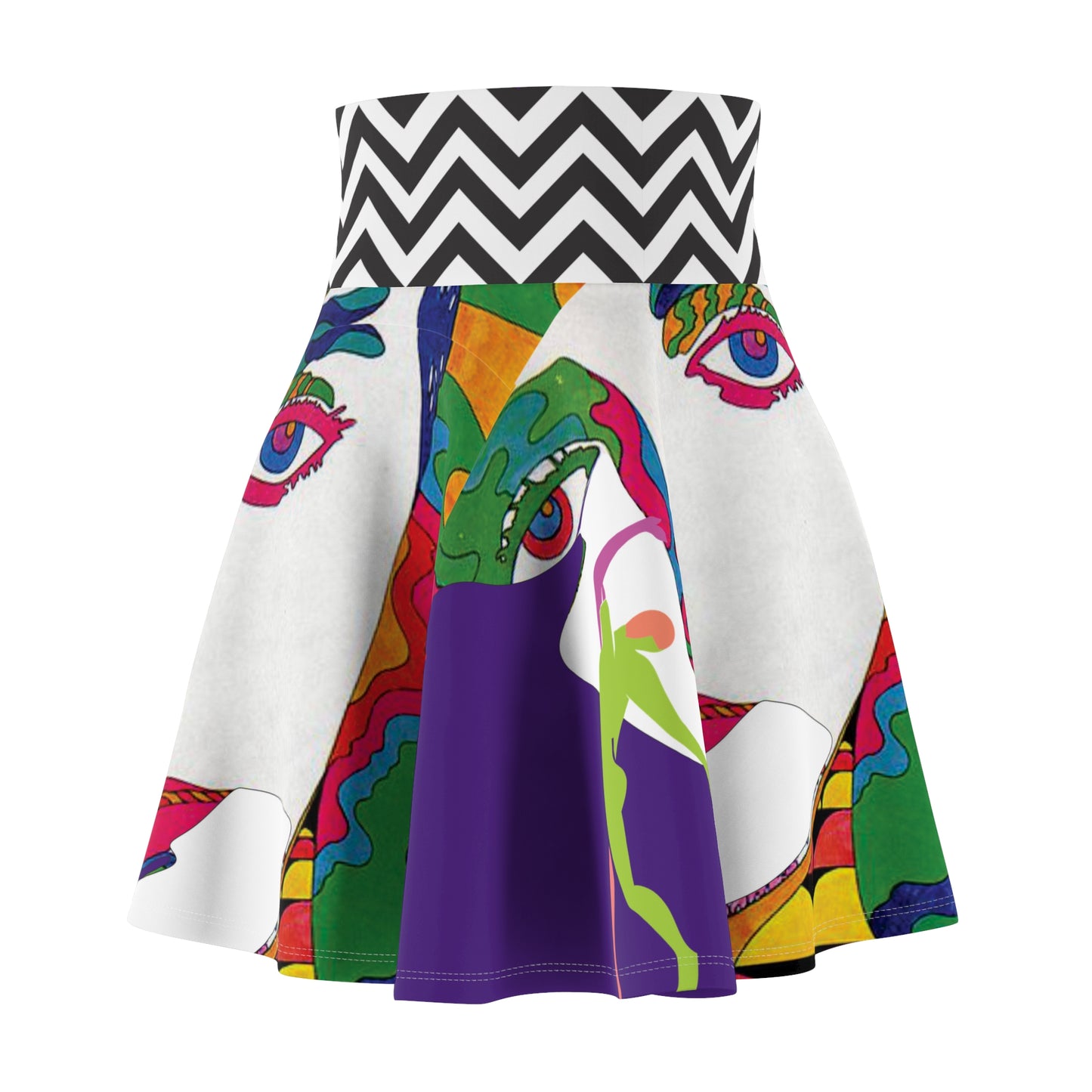 Women's SOLSTICE POP ART Skater Purple Skirt (AOP)