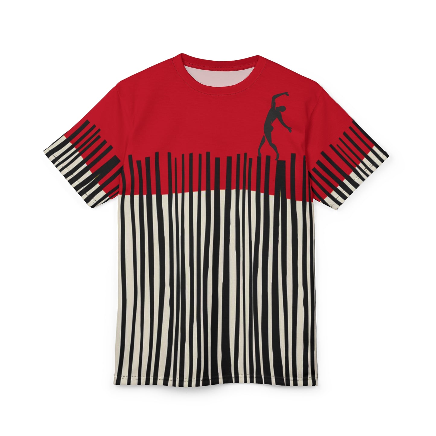 SOLSTICE Bamboo dark red Unisex Cut & Sew Tee (AOP)