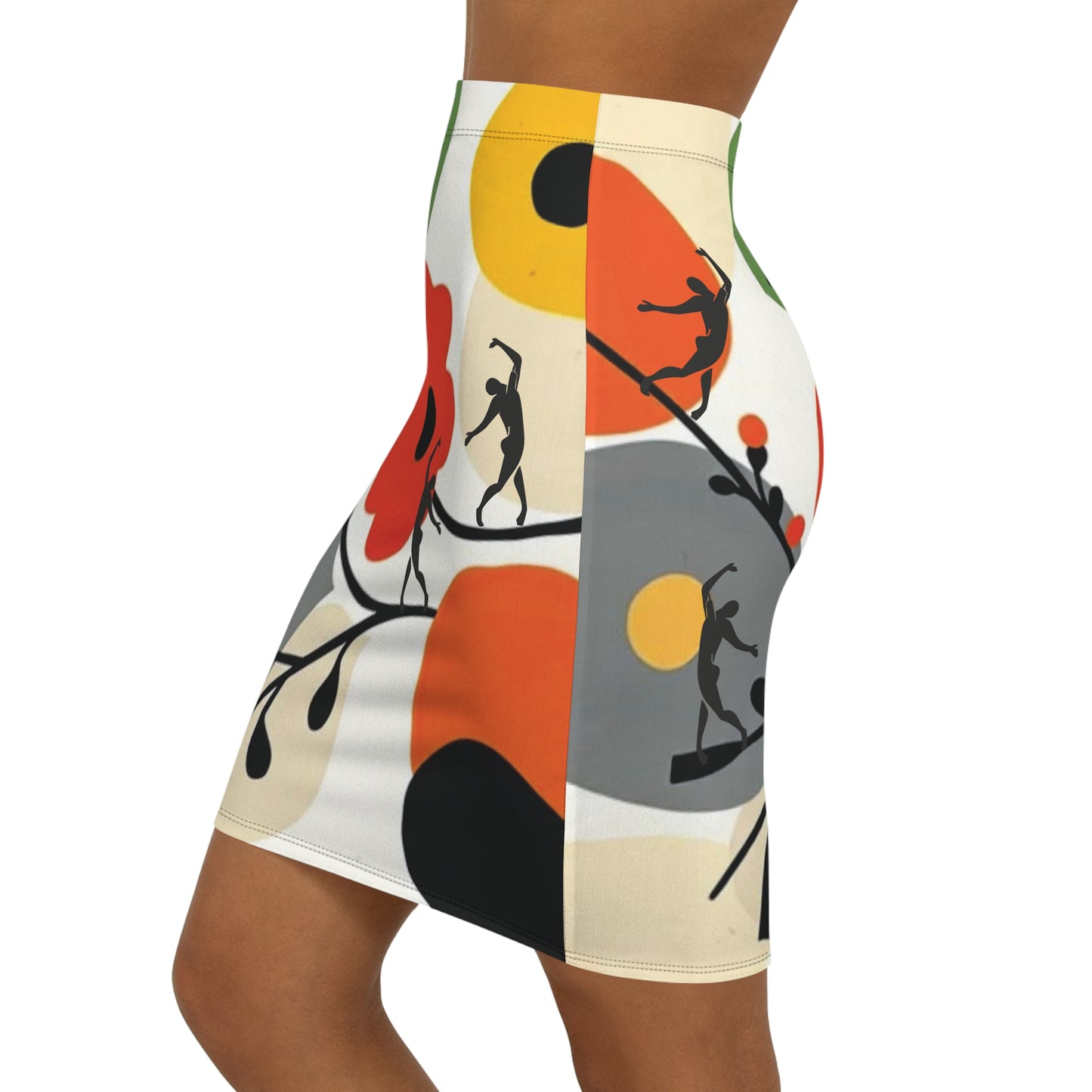 SOLSTICE FLOWERS Mid-Waist Pencil Skirt (AOP)