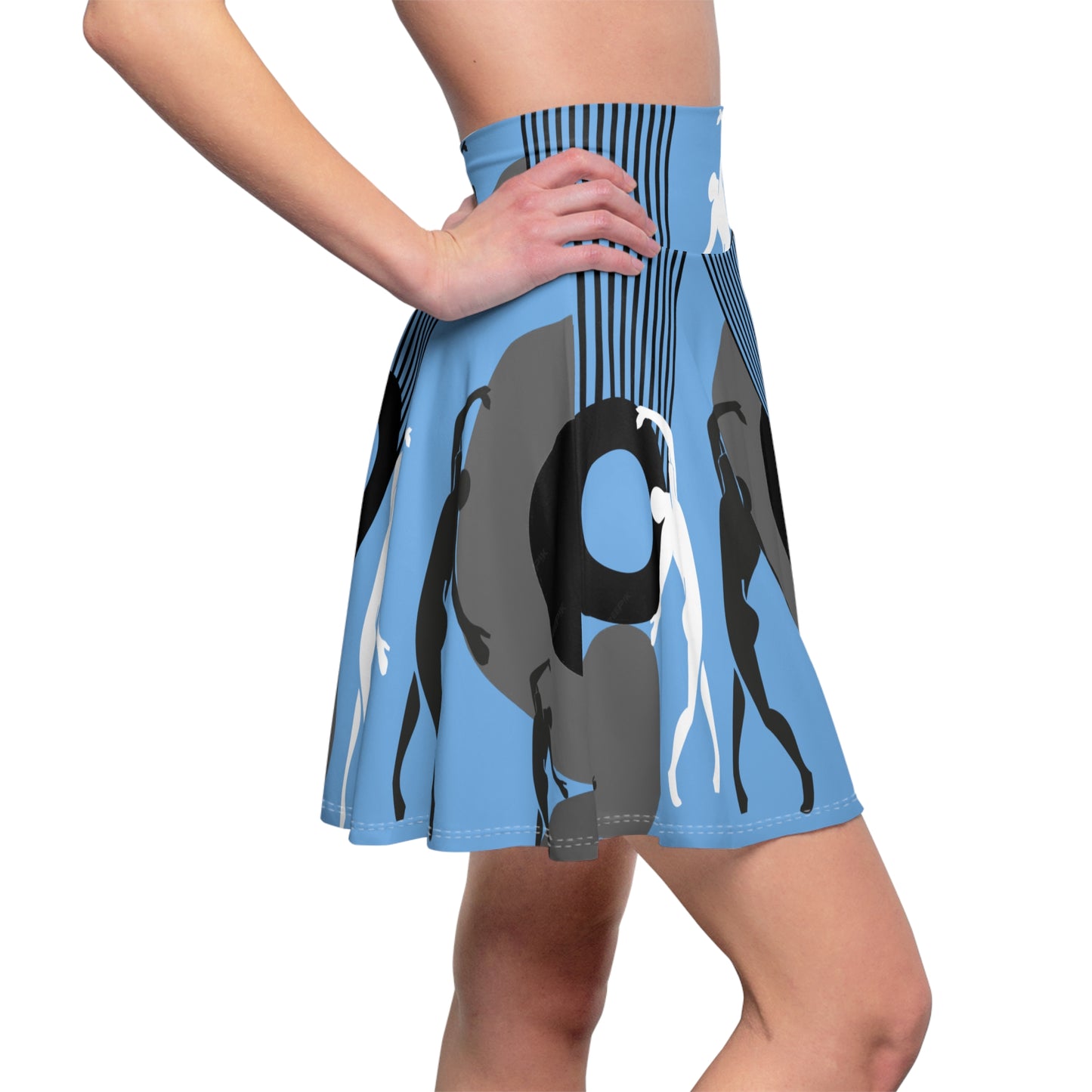 SOLSTICE Bauhaus Skater Pink Blue Skirt (AOP)